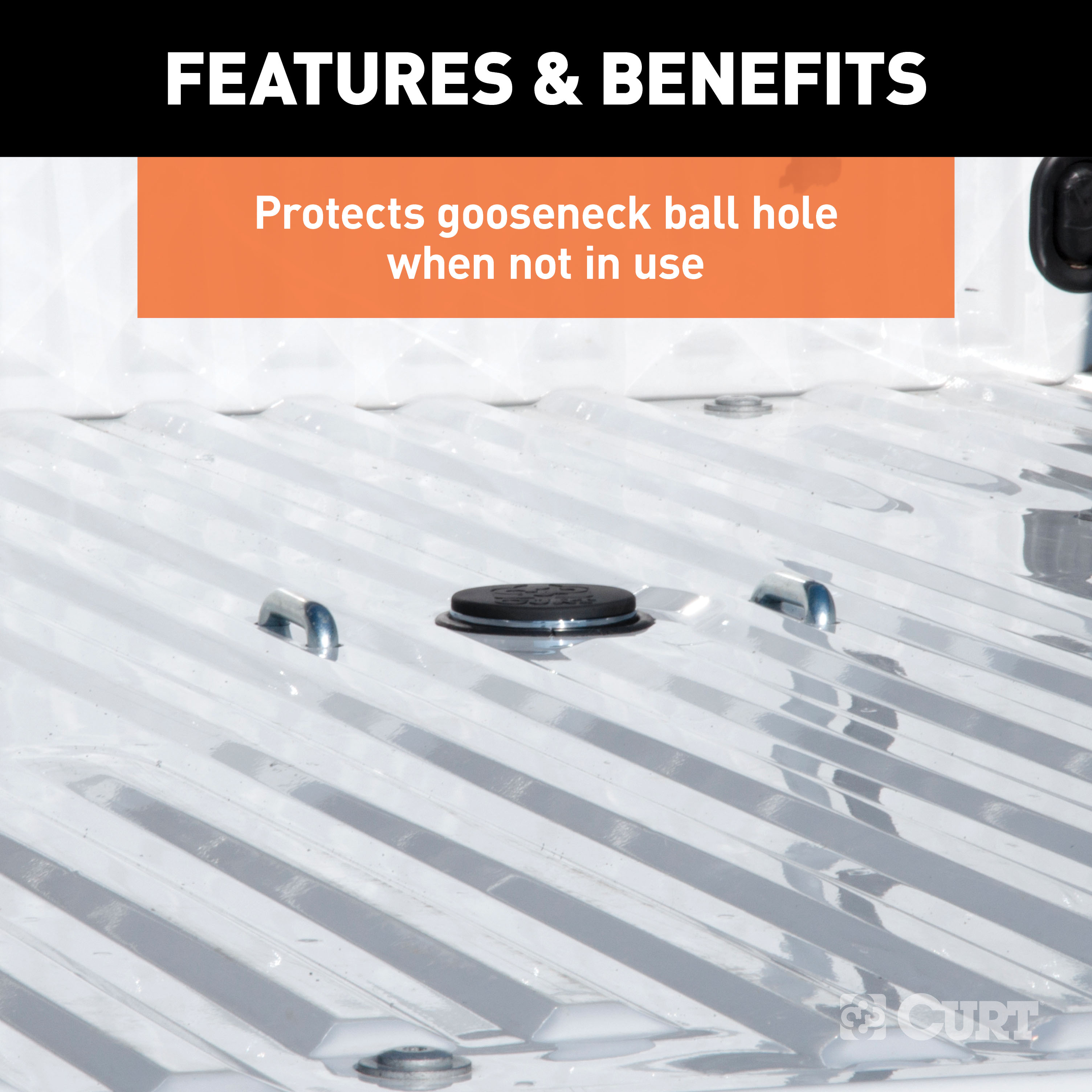 CURT 66165 Replacement Black Rubber Gooseneck Hitch Cover thumbnail 2