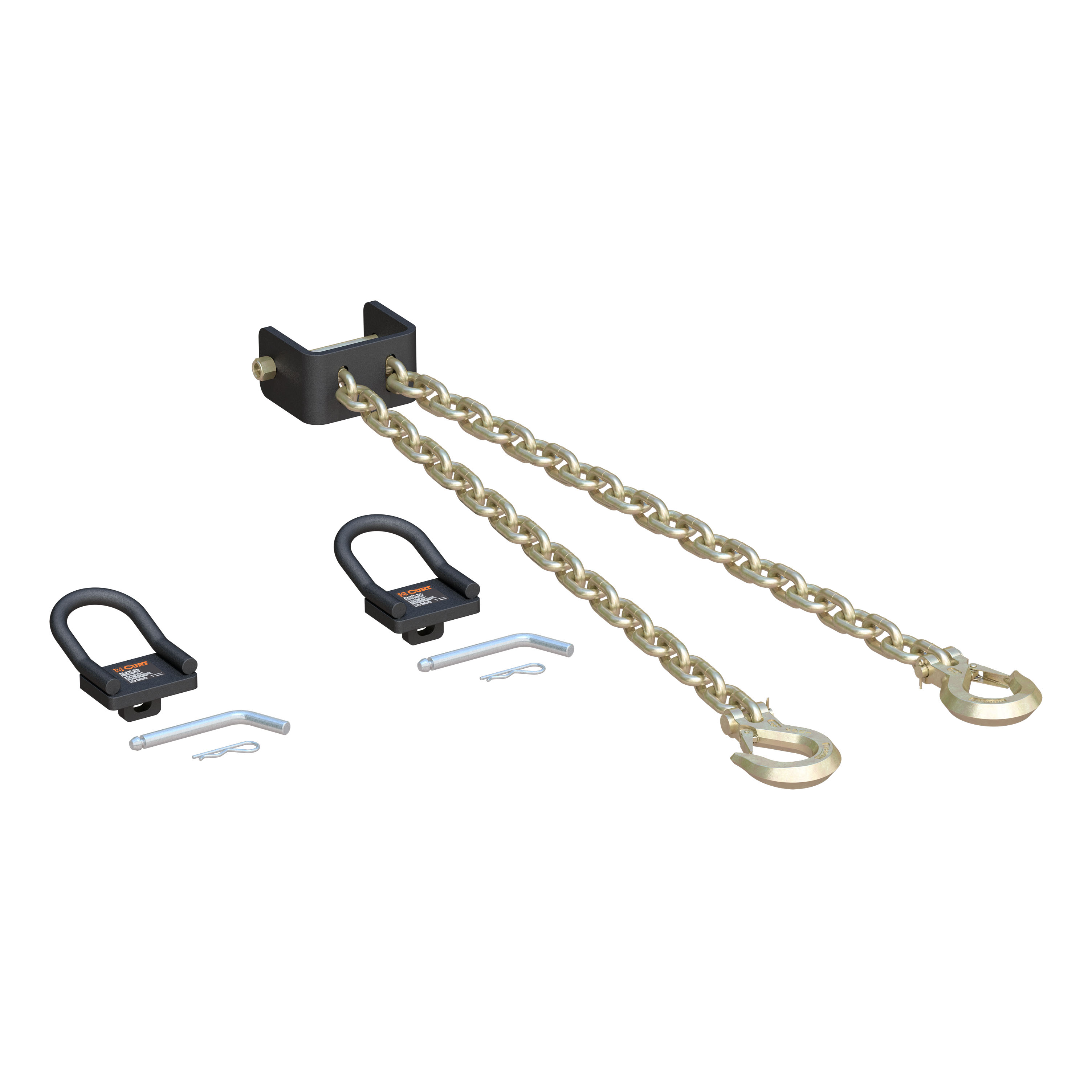 CURT 16612 CrossWing 5th Wheel Safety Chain Assembly with Rail Anchors thumbnail 0