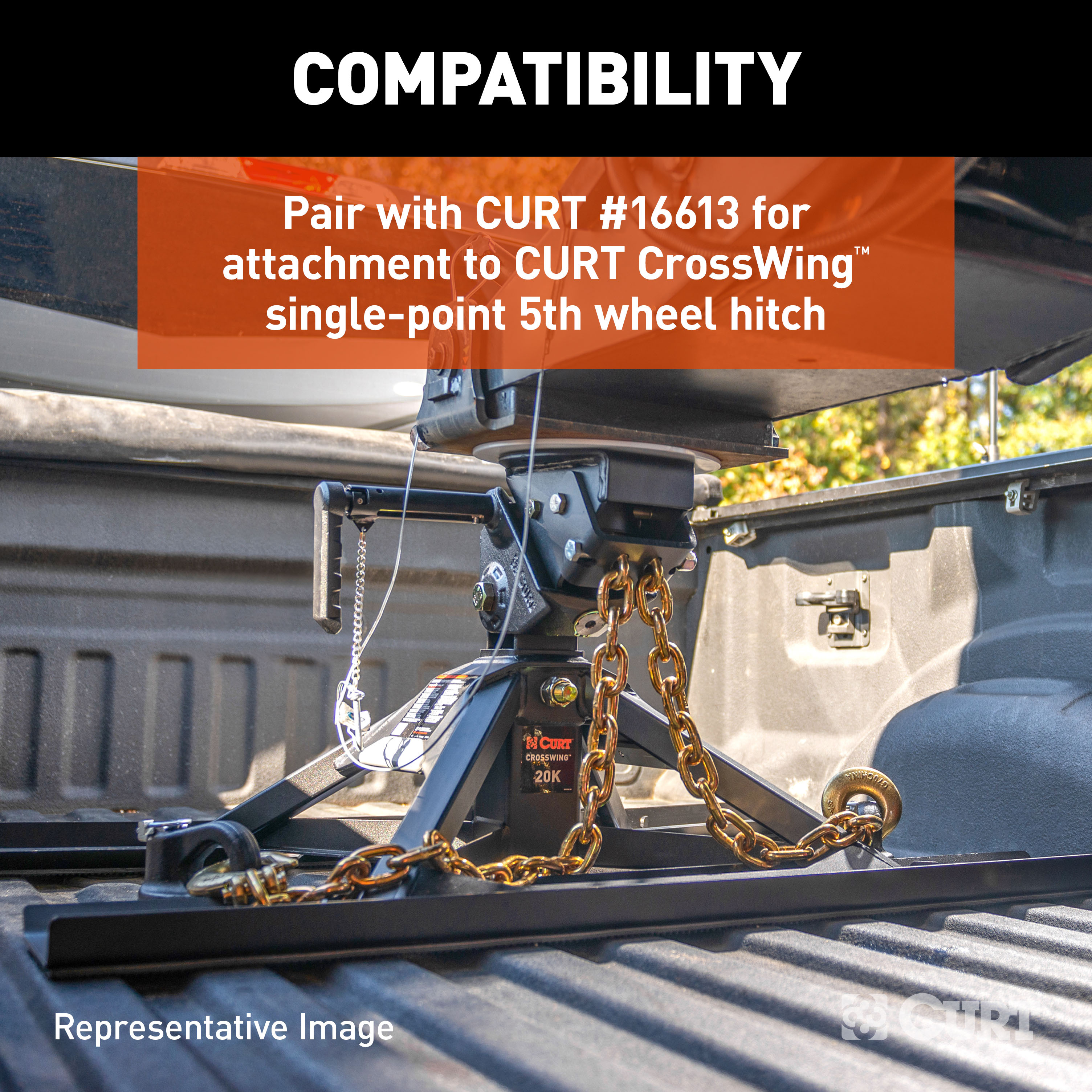 CURT 16615 CrossWing 5th Wheel Safety Chain Anchor Plate for Gooseneck Ball thumbnail 5
