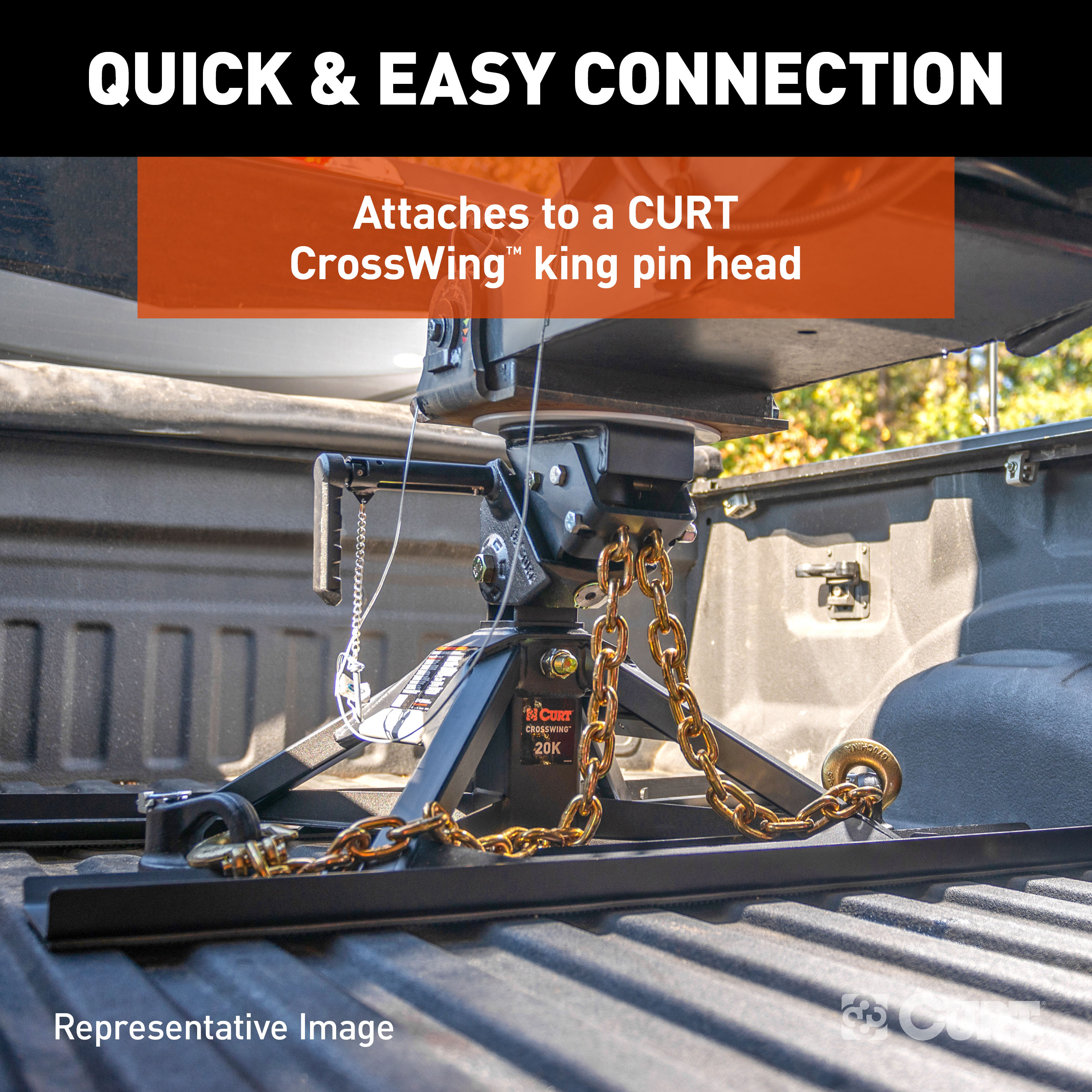 CURT 16614 CrossWing 5th Wheel Safety Chain Assembly with Gooseneck Anchor Plate thumbnail 2