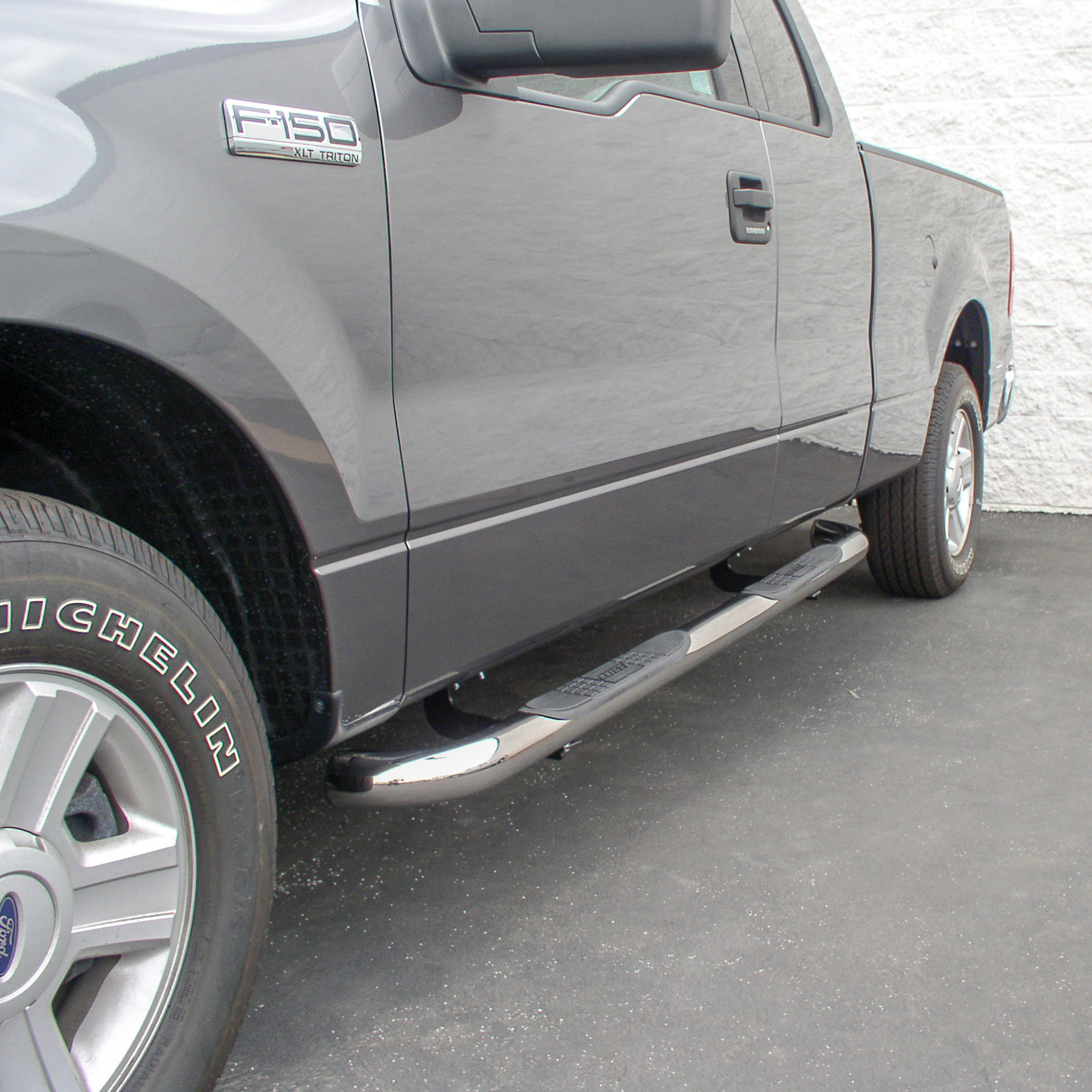 ARIES 203016-2 3-Inch Round Polished Stainless Steel Nerf Bars, No-Drill, Fits Select Ford F-150 thumbnail 6