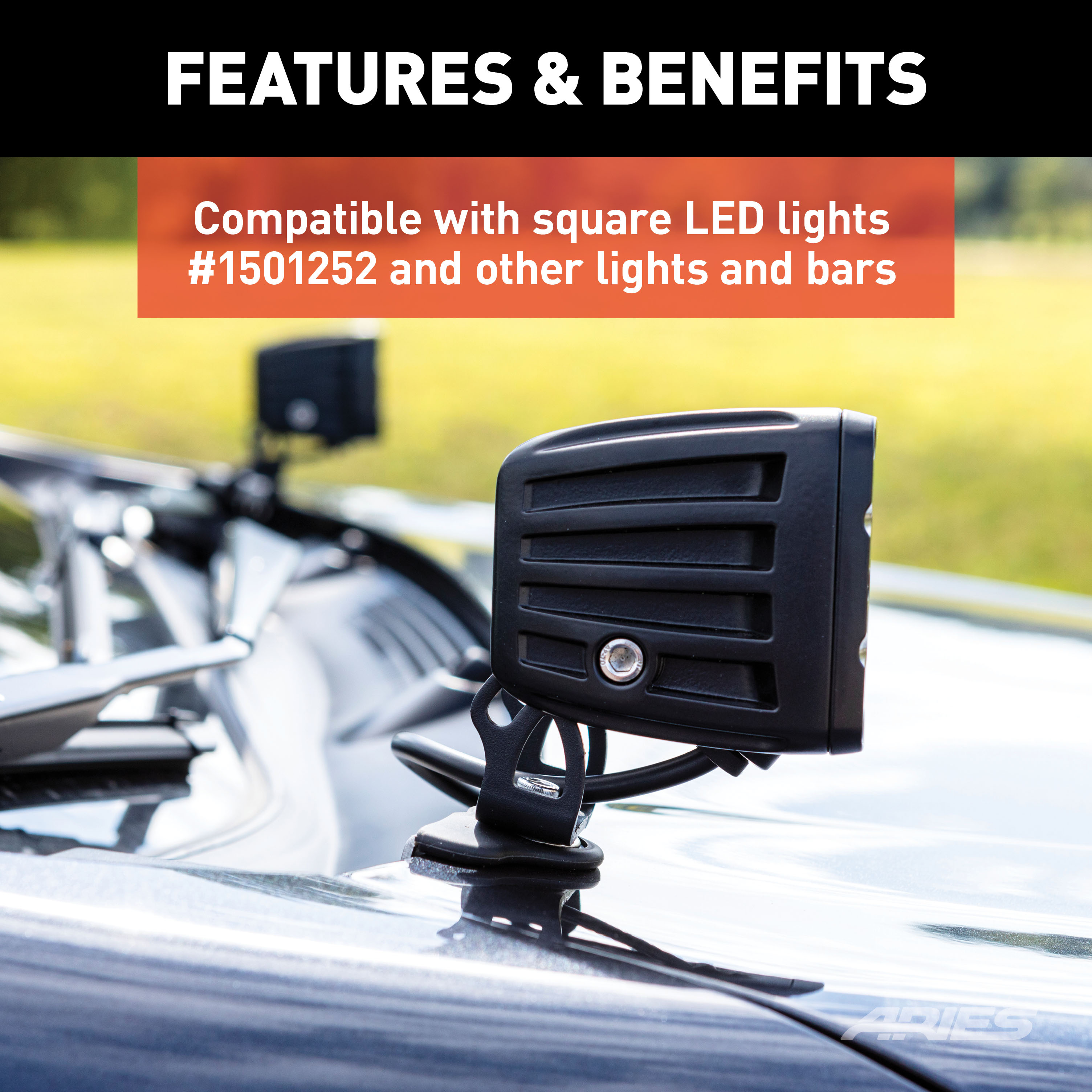 ARIES 1110315 Universal Brackets for Hood Mounted Lights, Clamp-On LED, 2-Pack thumbnail 6