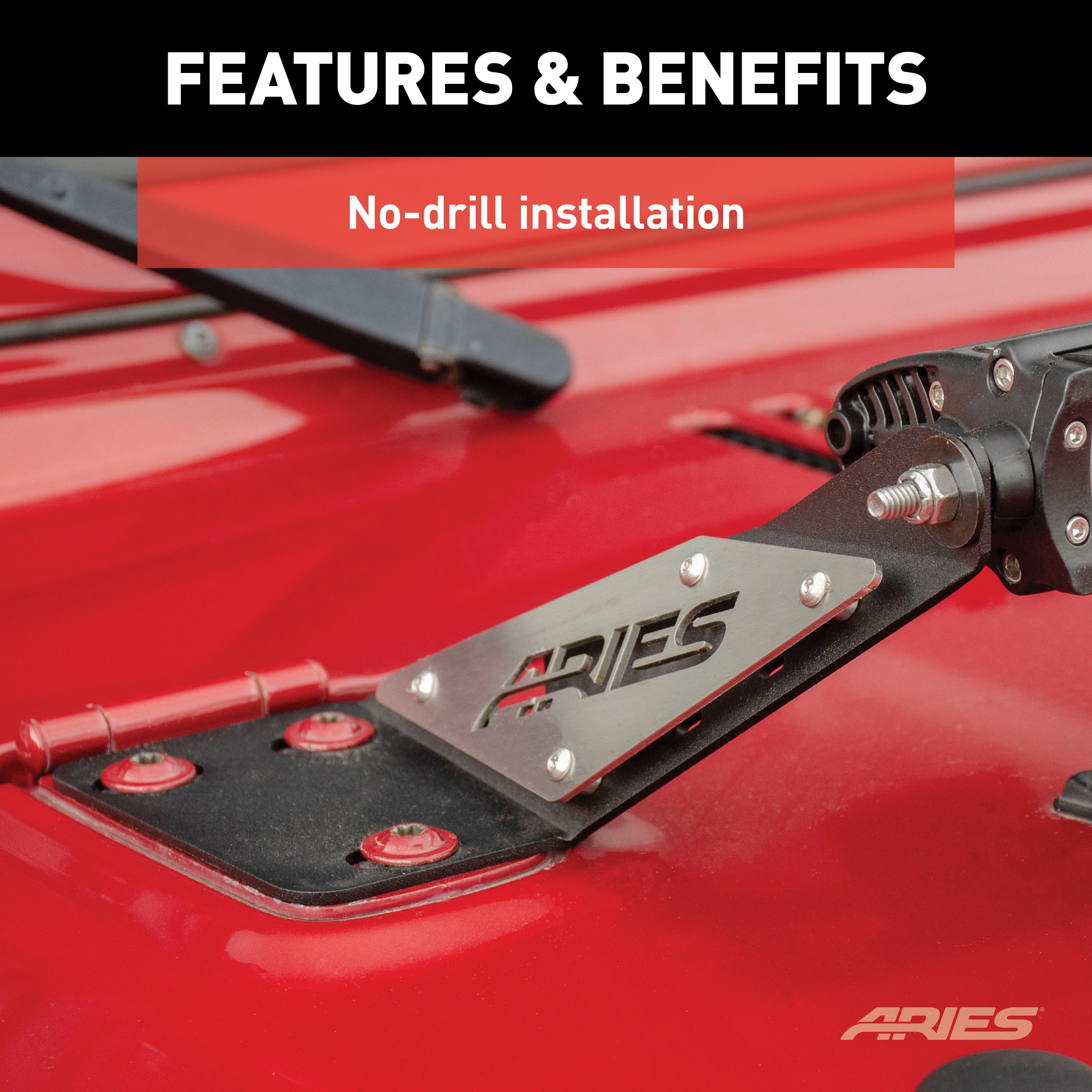 ARIES 1501302 20-Inch LED Light Bar for Jeep Wrangler TJ, Hood Mount Brackets, 9,800-Lumen Combo Beam thumbnail 7