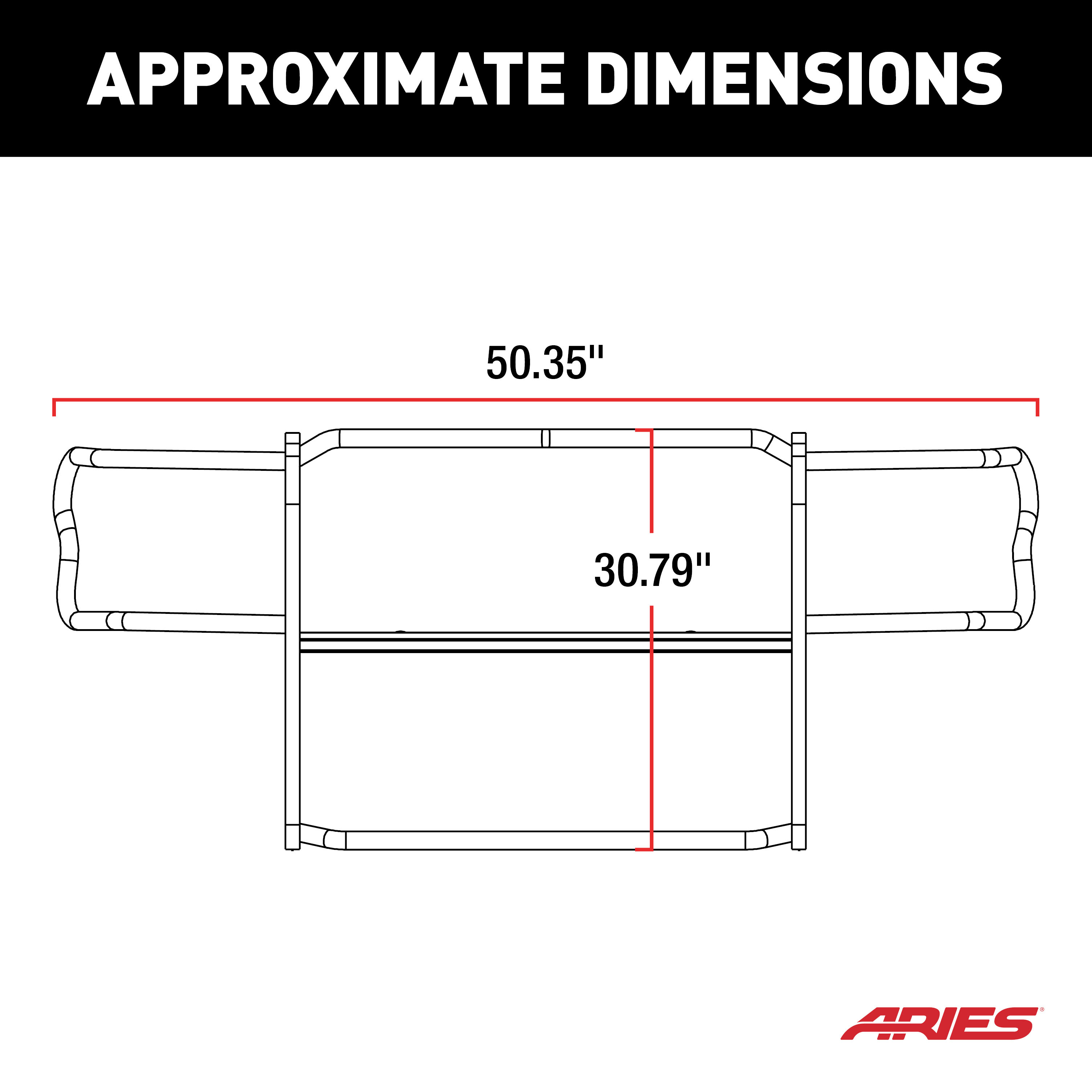 ARIES 1050 1-1/2-Inch Black Steel Grille Guard, No-Drill, Select Jeep Wrangler JK thumbnail 8