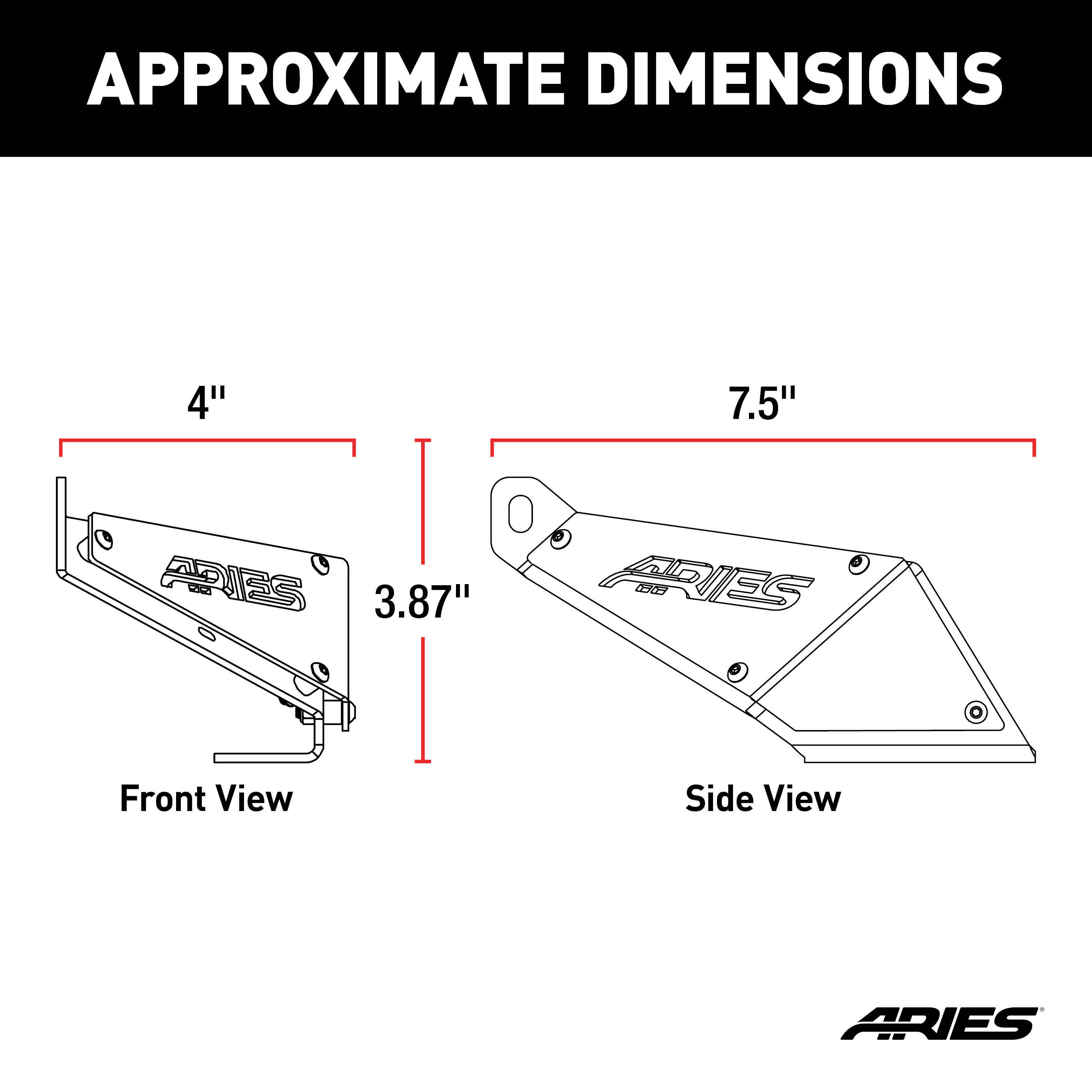 ARIES 15912 Jeep Wrangler JK Hood Light Brackets, LEDs Sold Separately thumbnail 7