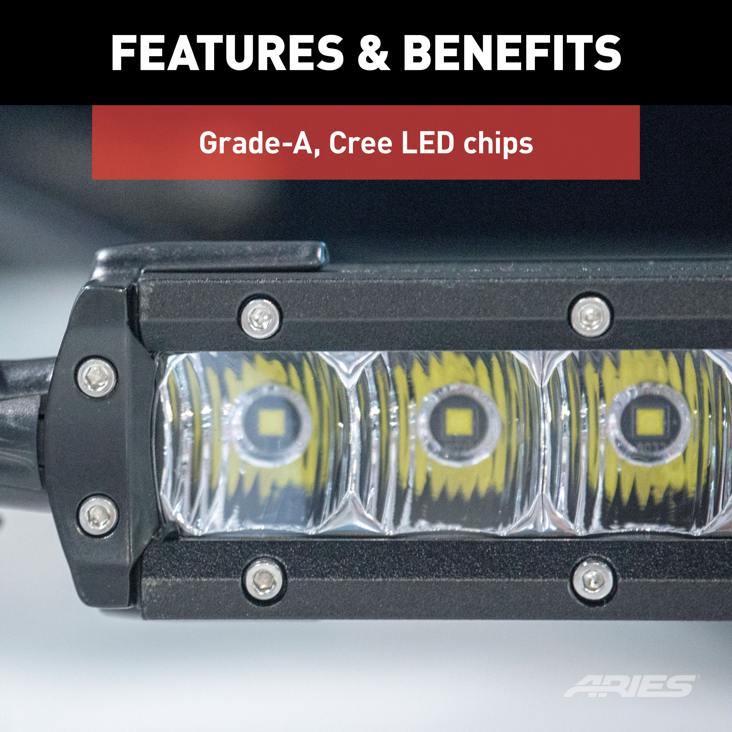 ARIES 1501300 20-Inch LED Light Bar for Jeep Wrangler JK, Hood Mount Brackets, 9,800-Lumen Combo Beam thumbnail 4