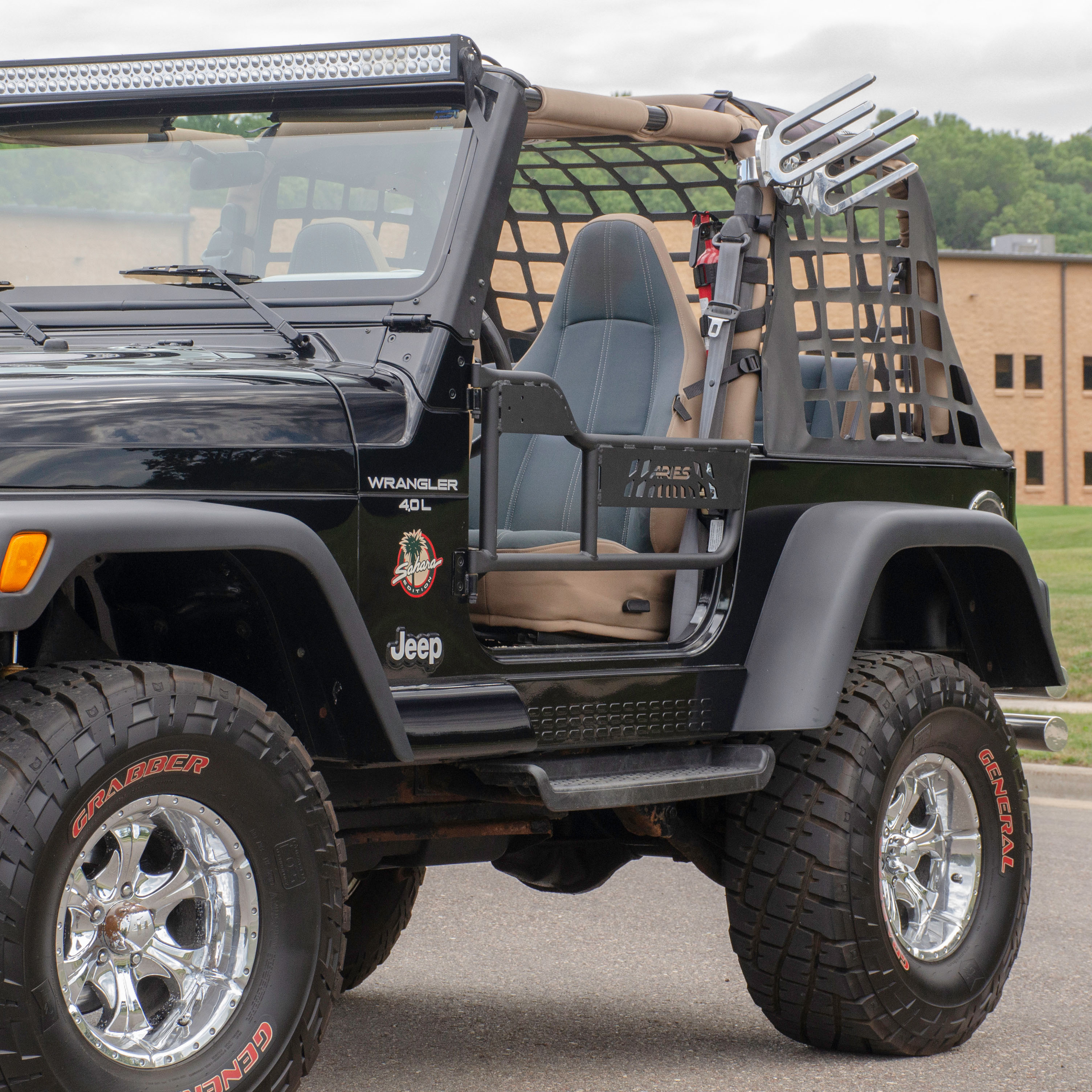 ARIES 1500100 Black Aluminum Jeep Wrangler TJ Tube Half Doors thumbnail 9
