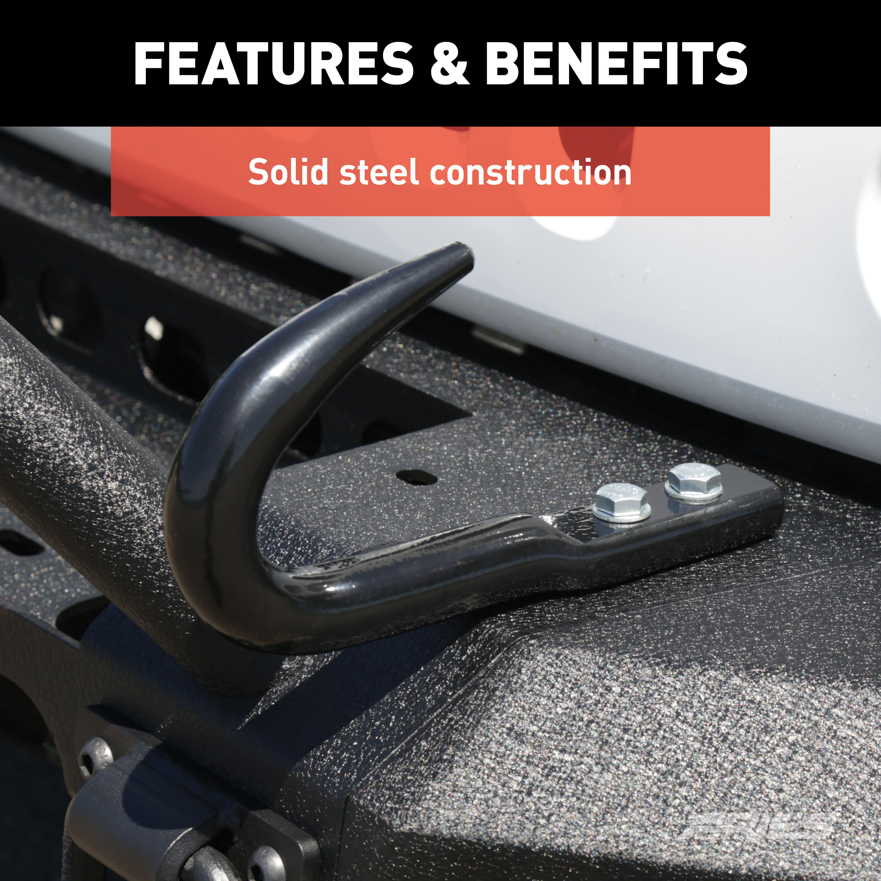 ARIES 15600TW Truck, Jeep Bolt-On Bumper Tow Hook, 9,000 lbs Work Load thumbnail 3