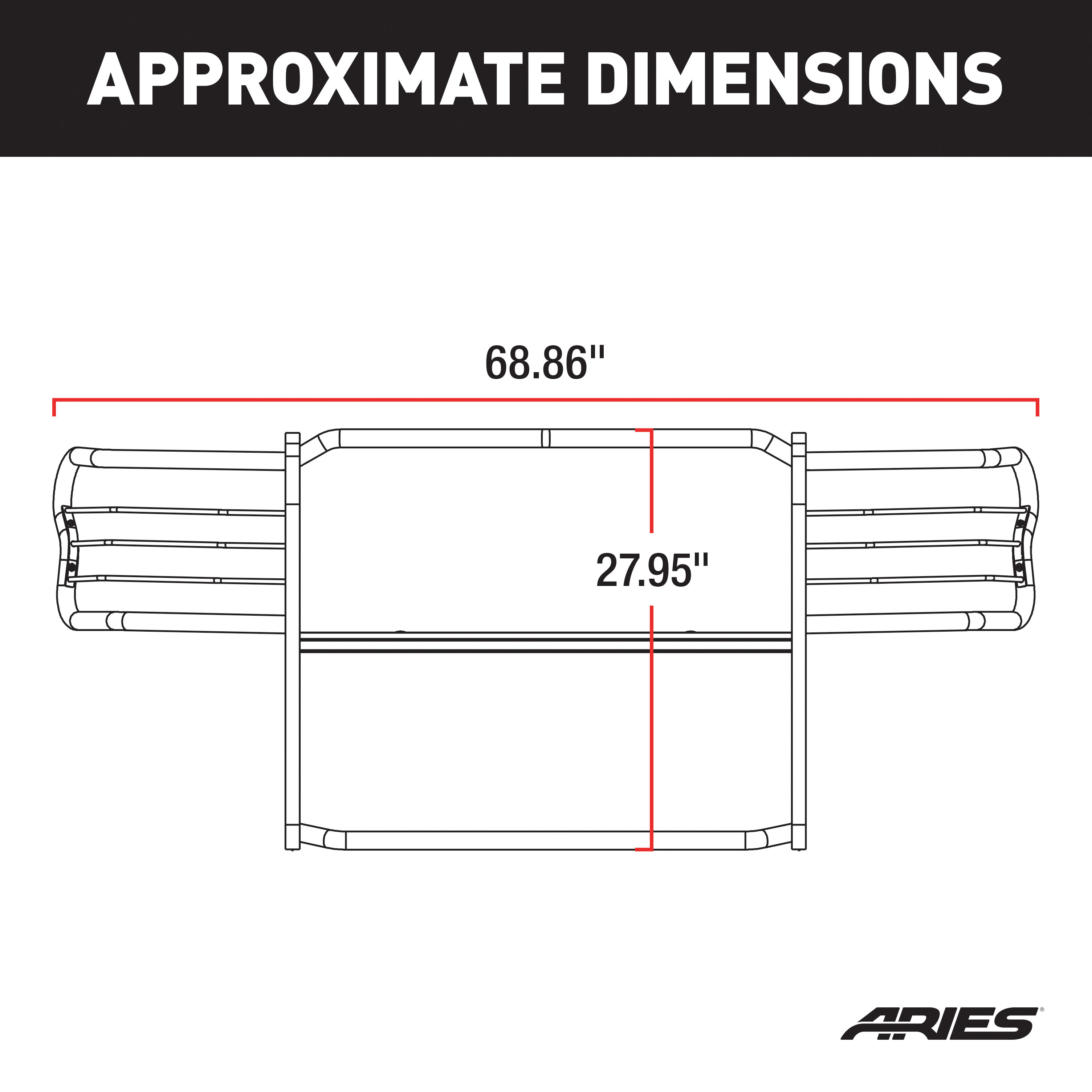 ARIES 2044 1-1/2-Inch Black Steel Grille Guard, No-Drill, Select Toyota 4Runner thumbnail 7