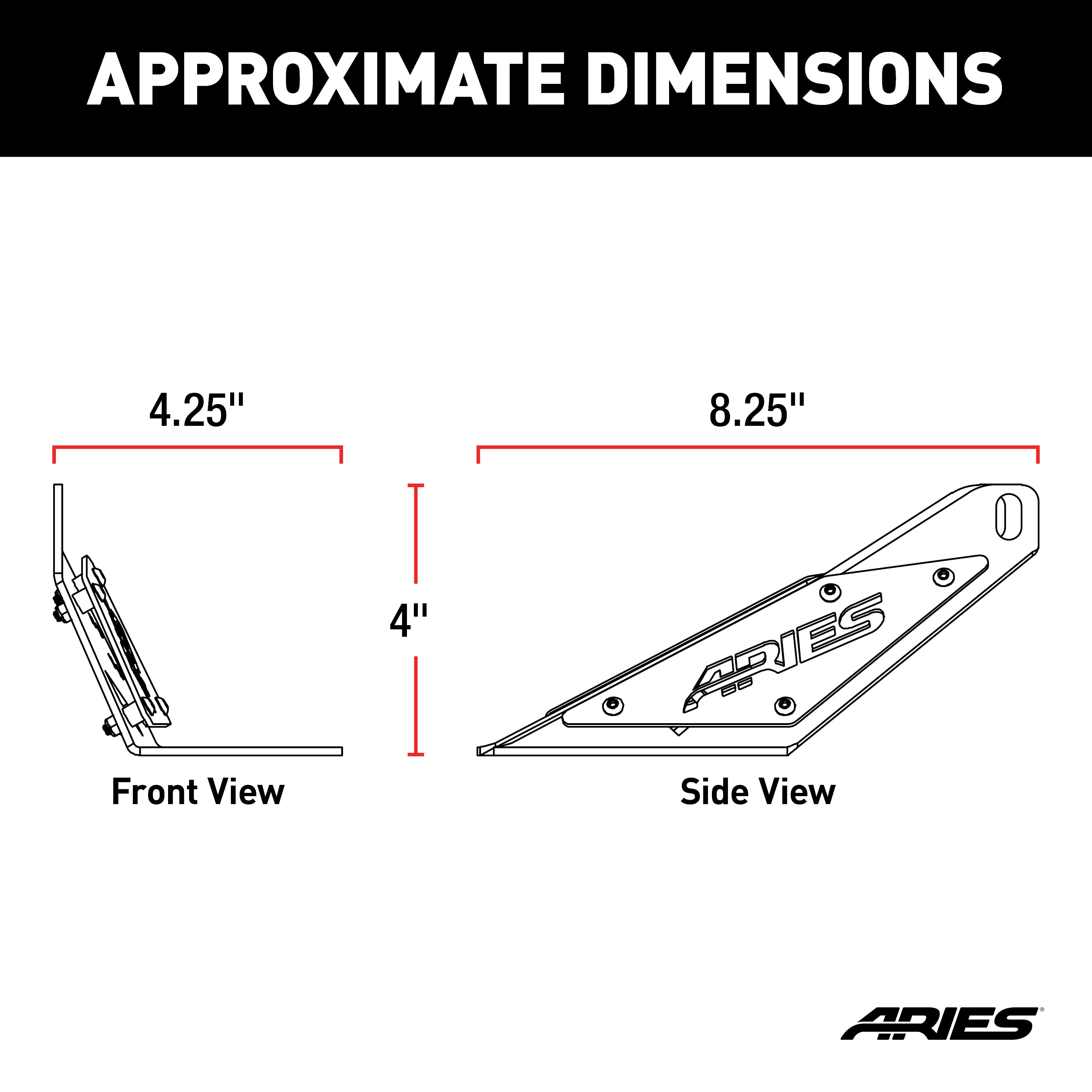 ARIES 15913 Jeep Wrangler TJ Hood Light Brackets, LEDs Sold Separately thumbnail 7