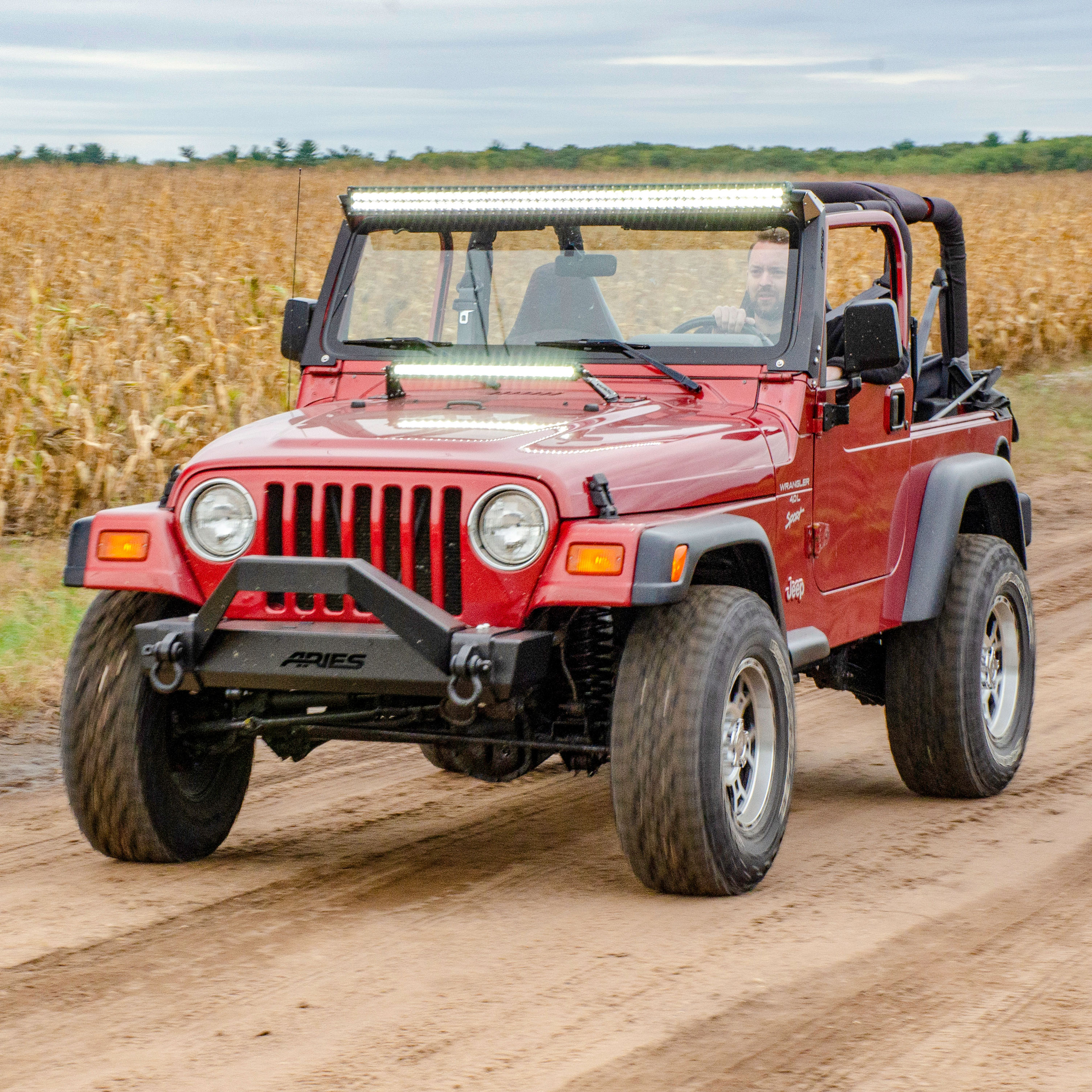 ARIES 15913 Jeep Wrangler TJ Hood Light Brackets, LEDs Sold Separately thumbnail 6