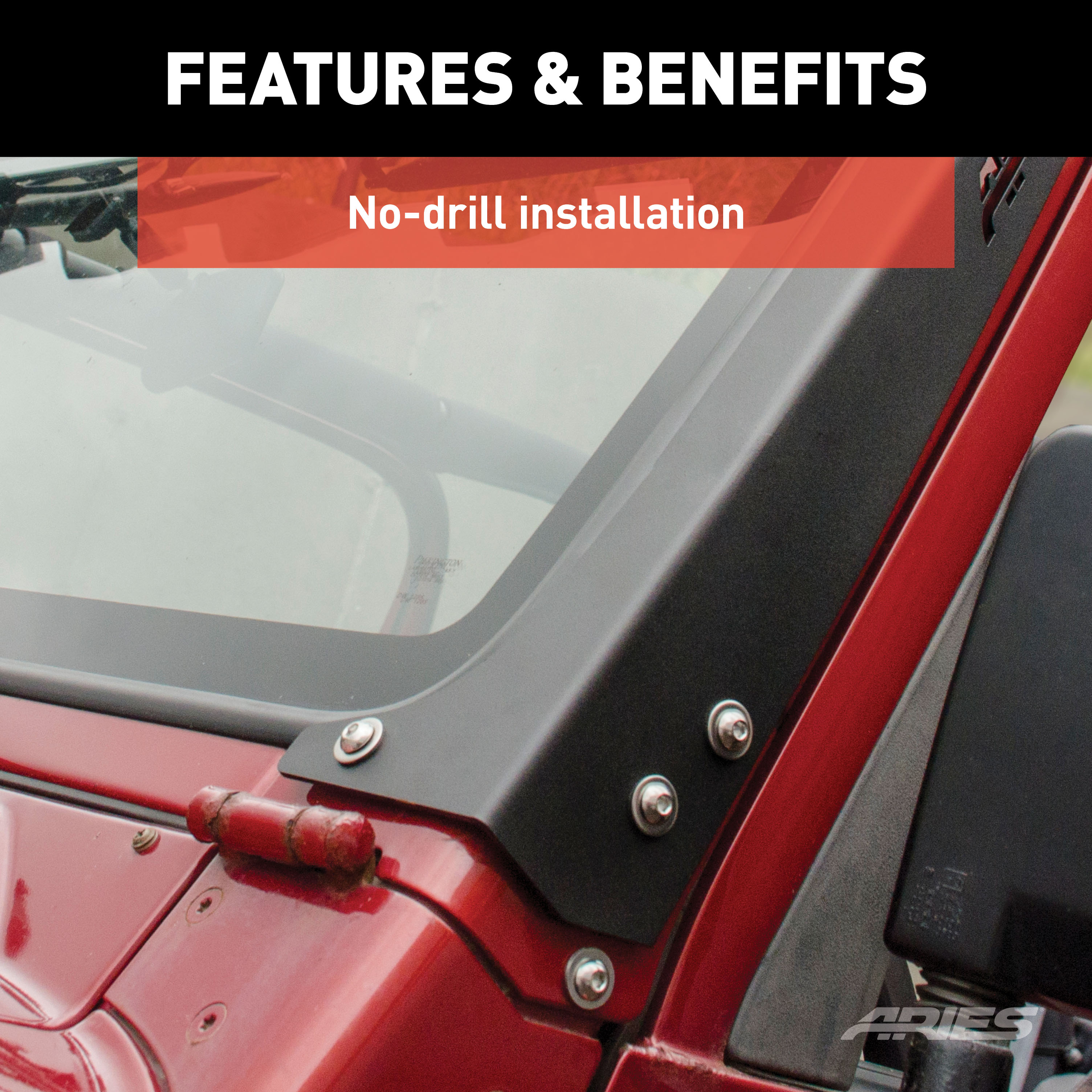 ARIES 15915 Jeep Wrangler TJ Roof Light Brackets, LEDs Sold Separately thumbnail 5