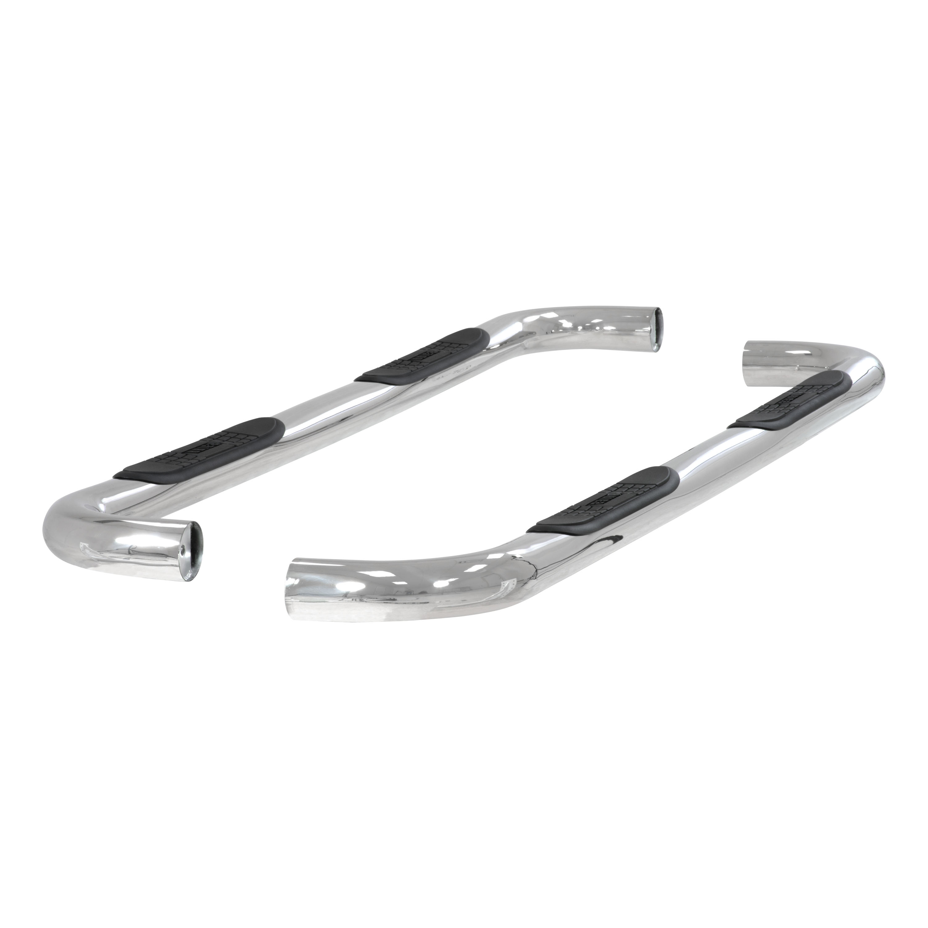 ARIES 204009-2 3-Inch Round Polished Stainless Steel Nerf Bars, No-Drill, Fits Select Chevrolet Silverado, GMC Sierra 1500, 2500, 3500 HD thumbnail 1