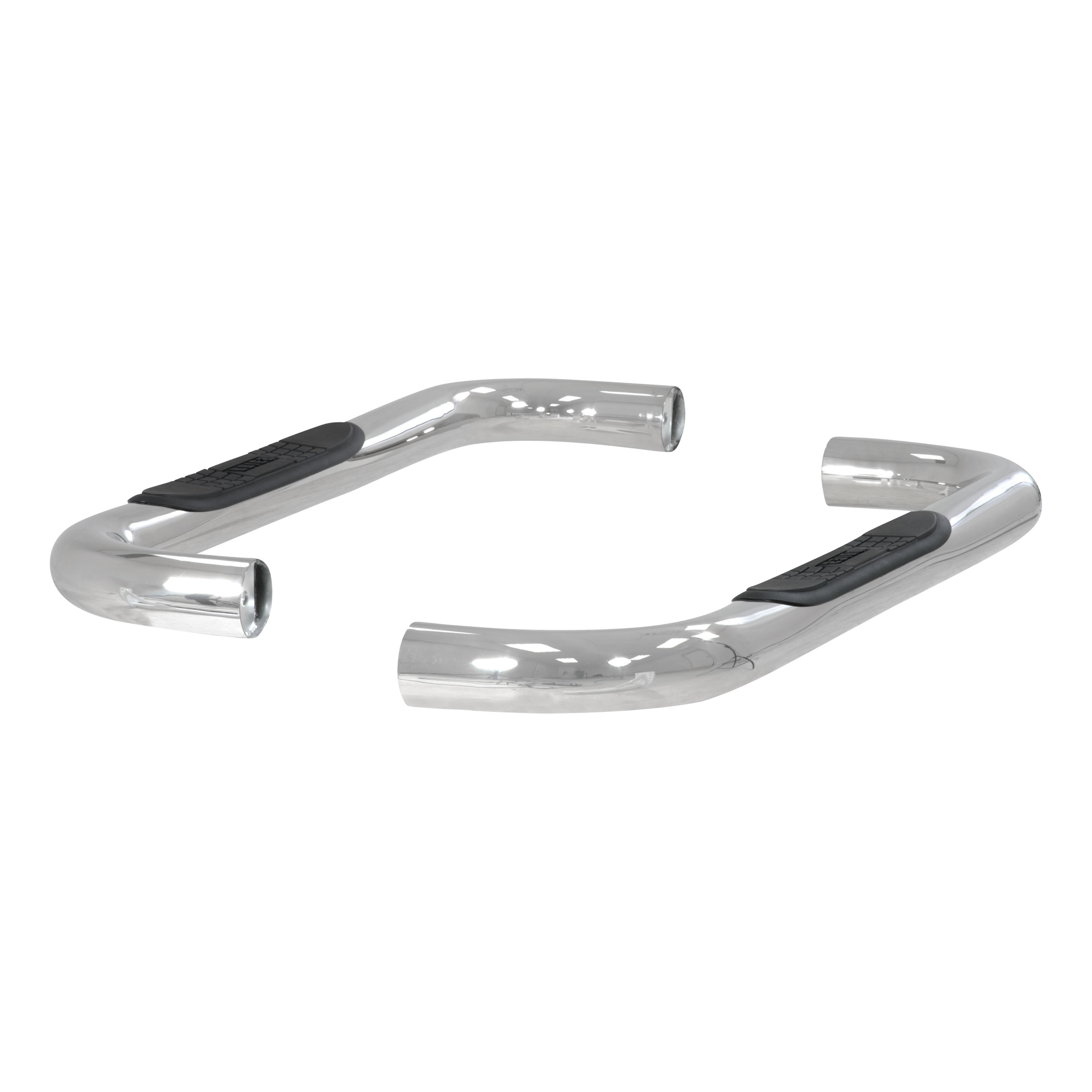 ARIES 204017-2 3-Inch Round Polished Stainless Steel Nerf Bars, No-Drill, Fits Select Chevrolet Silverado, GMC Sierra 1500, 2500, 3500 HD thumbnail 1