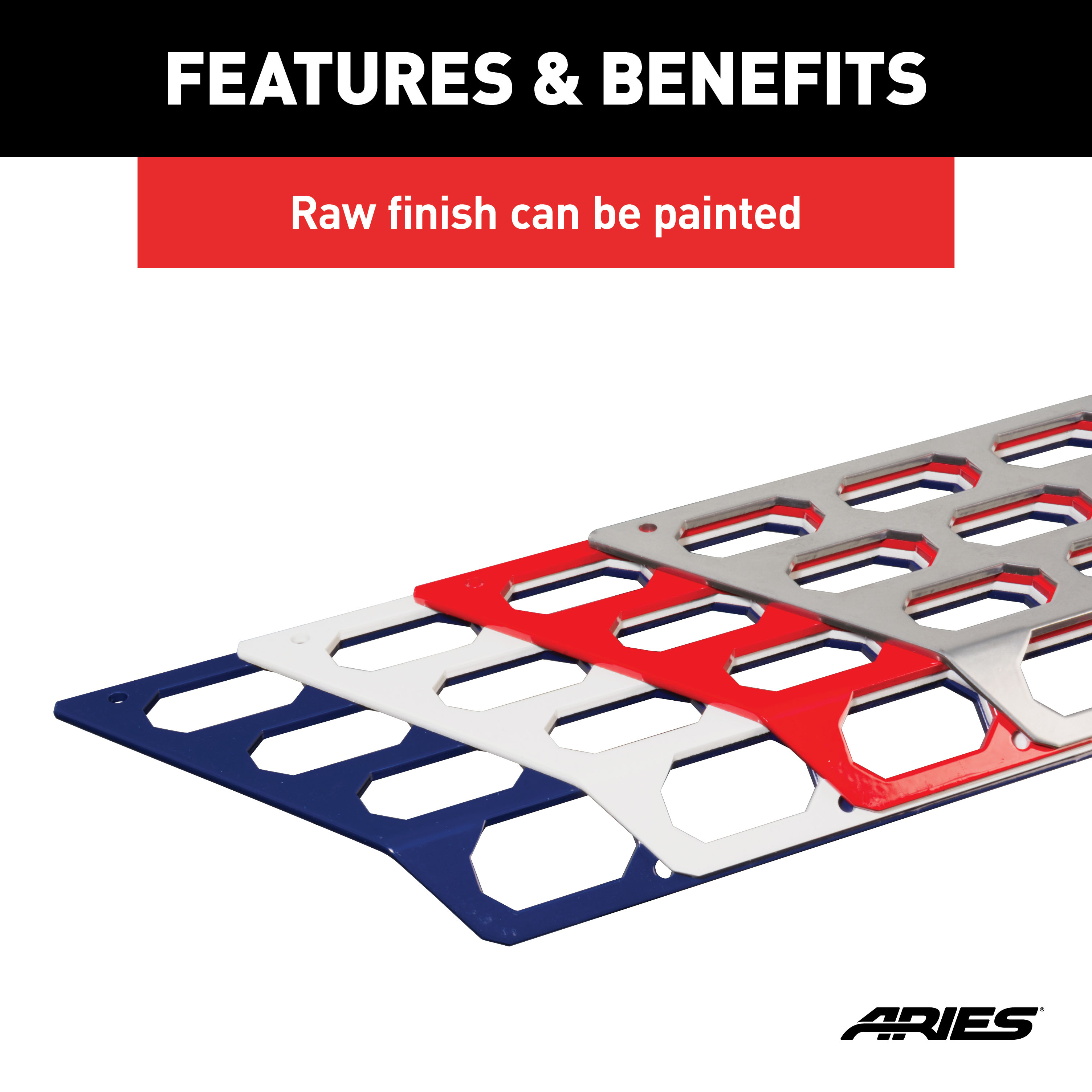 ARIES 2055153 Paintable 53-Inch Raw Aluminum AdvantEDGE Running Board Step Pad thumbnail 3
