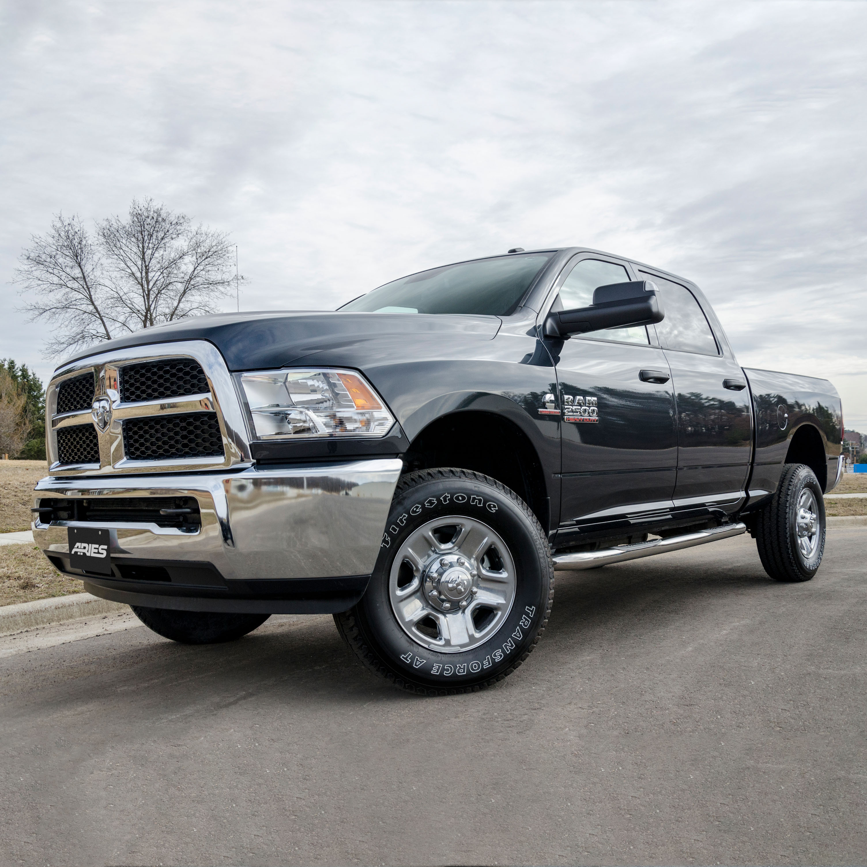 ARIES 205030-2 3-Inch Round Polished Stainless Steel Nerf Bars, No-Drill, Fits Select Dodge, Ram 2500, 3500 thumbnail 7