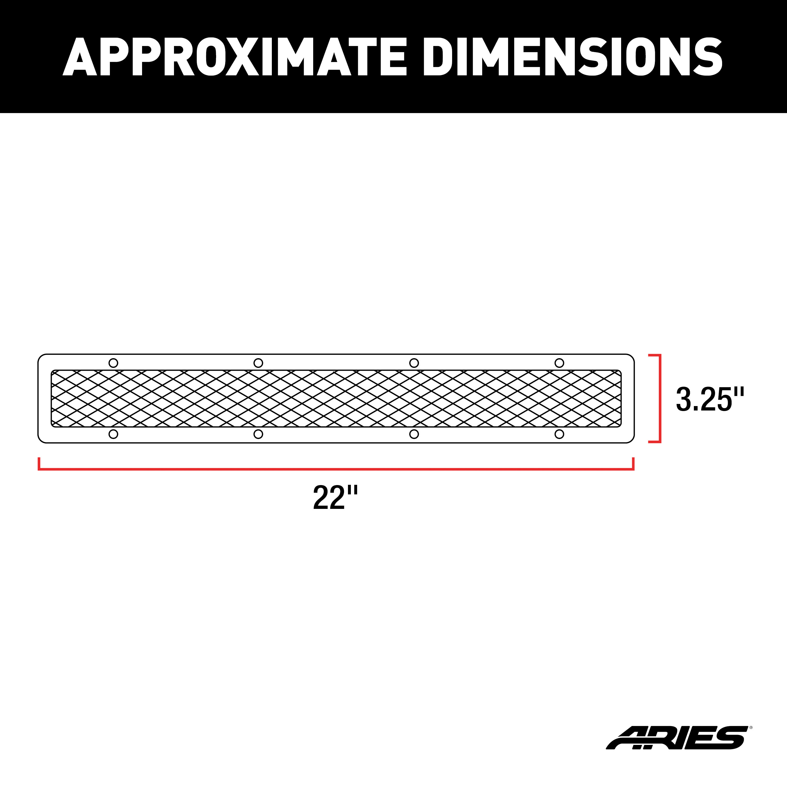 ARIES PJ20MS Pro Series 20-Inch Polished Stainless Steel Grille Guard Light Bar Cover Plate thumbnail 5