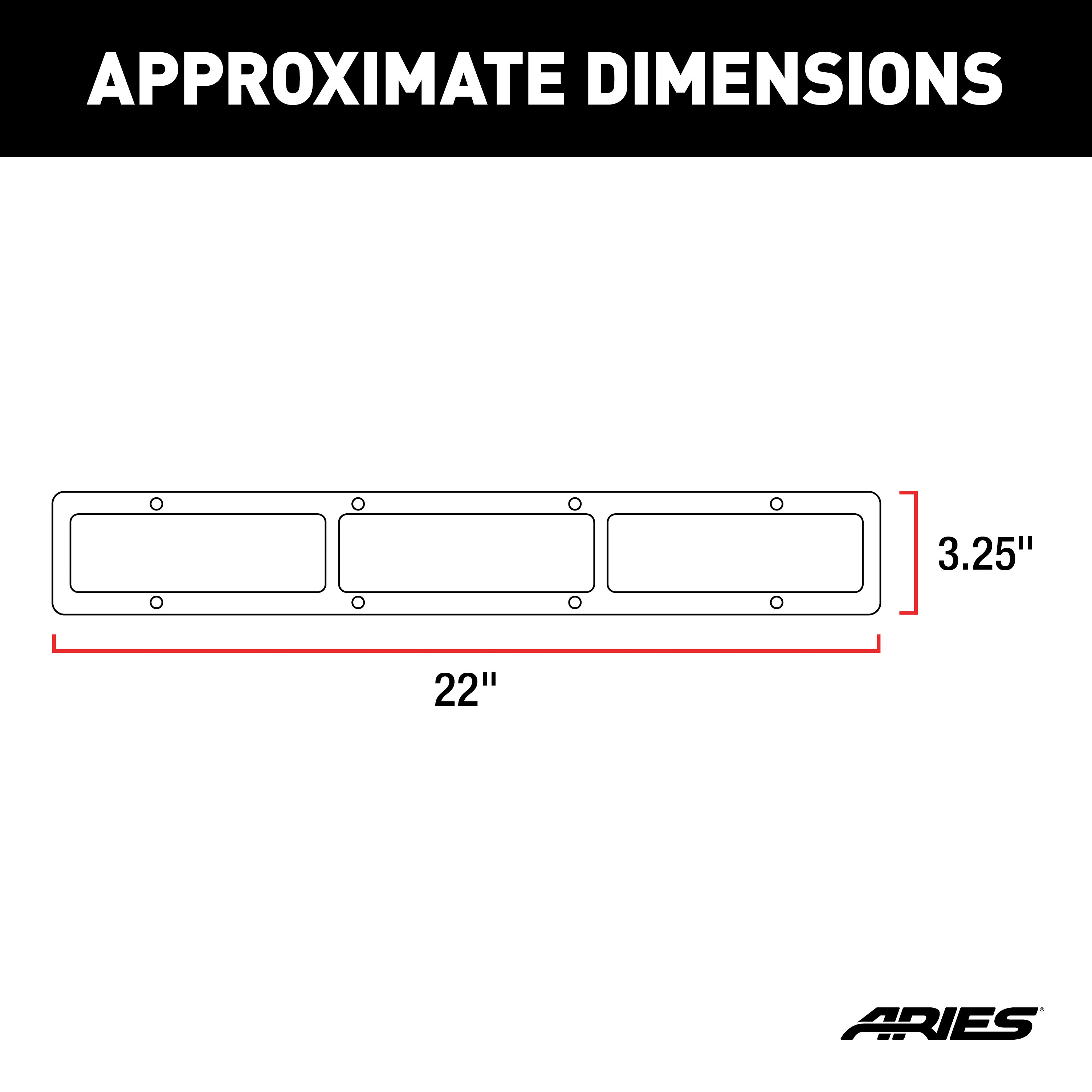 ARIES PJ20OS Pro Series 20-Inch Brushed Stainless Steel Grille Guard Light Bar Cover Plate thumbnail 5