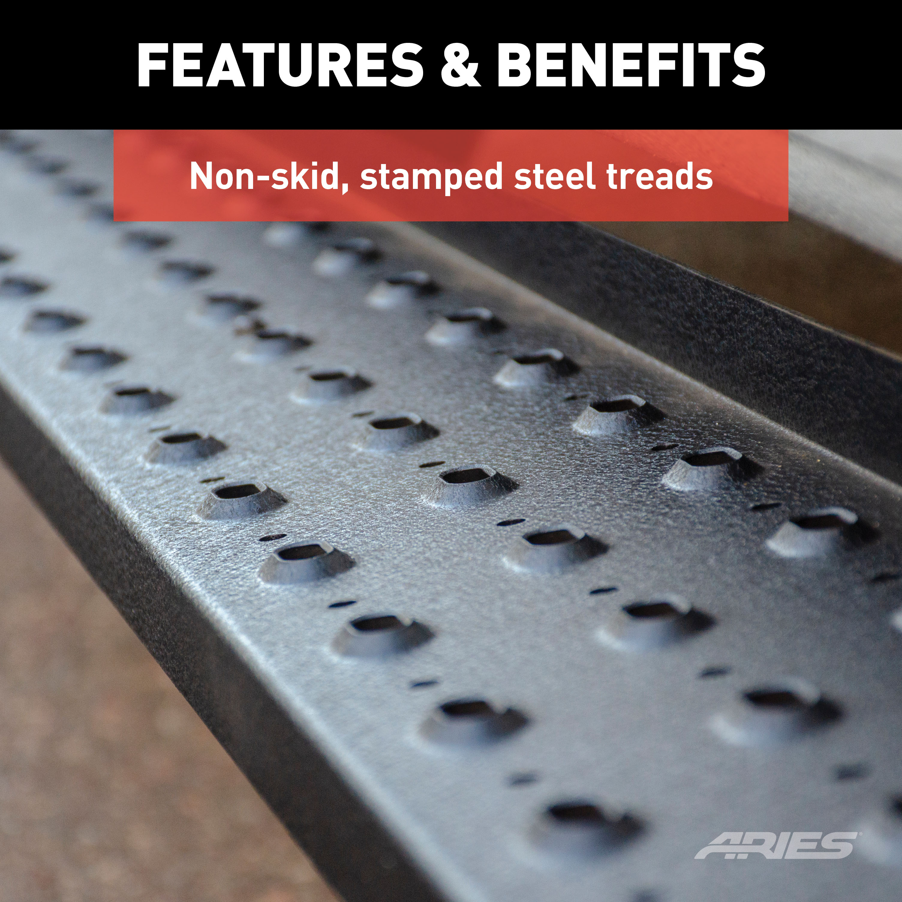 ARIES 2055523 RidgeStep Black Steel 6-1/2 x 75-Inch Truck Running Boards, Select Ford F-250, F-350 Super Duty thumbnail 5