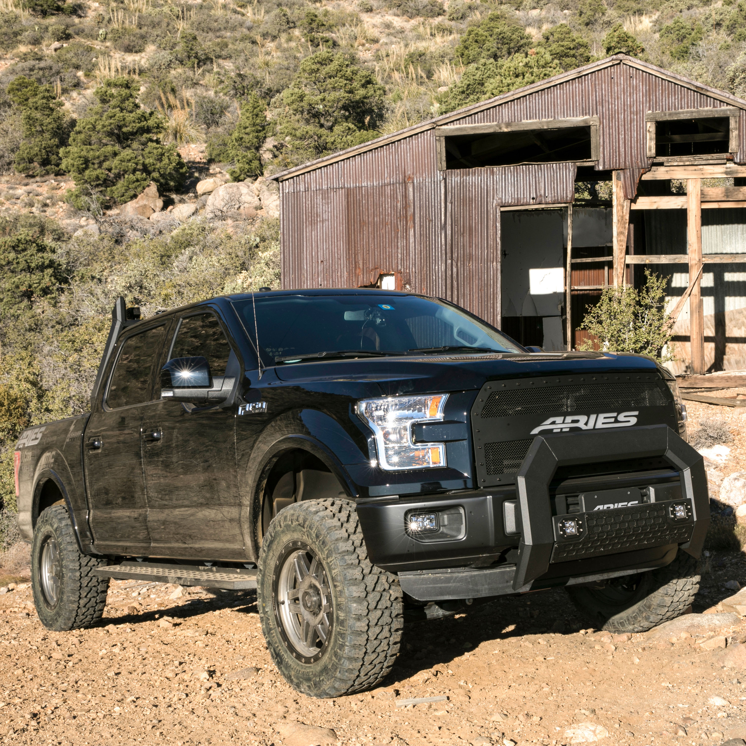 ARIES 2055521 RidgeStep Black Steel 6-1/2 x 85-Inch Truck Running Boards, Select Ford F-150, F-250, F-350, F-450, F-550 Super Duty thumbnail 9