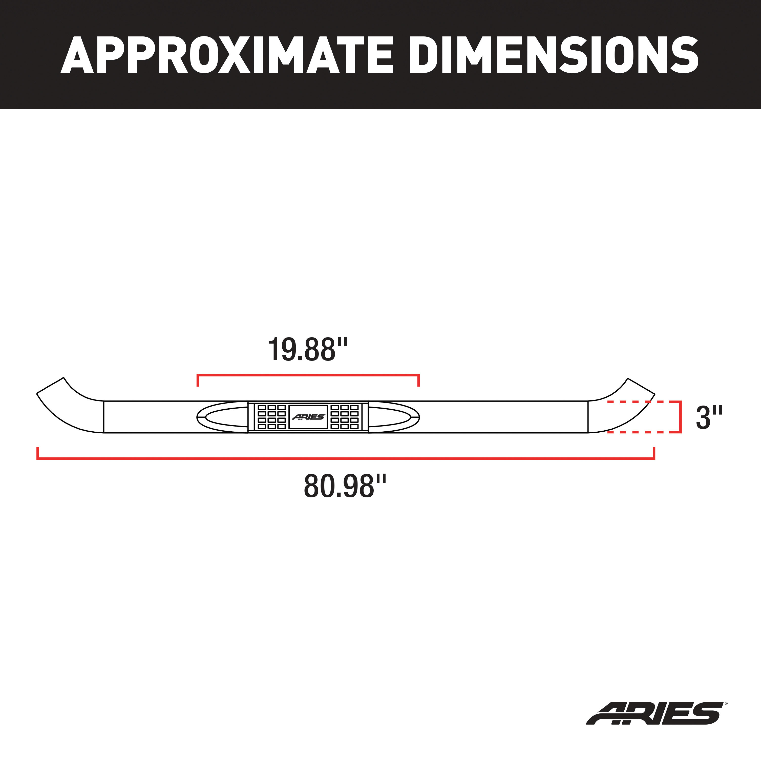 ARIES 204041 3-Inch Round Black Steel Nerf Bars, No-Drill, Fits Select Chevrolet, GMC C, K thumbnail 6