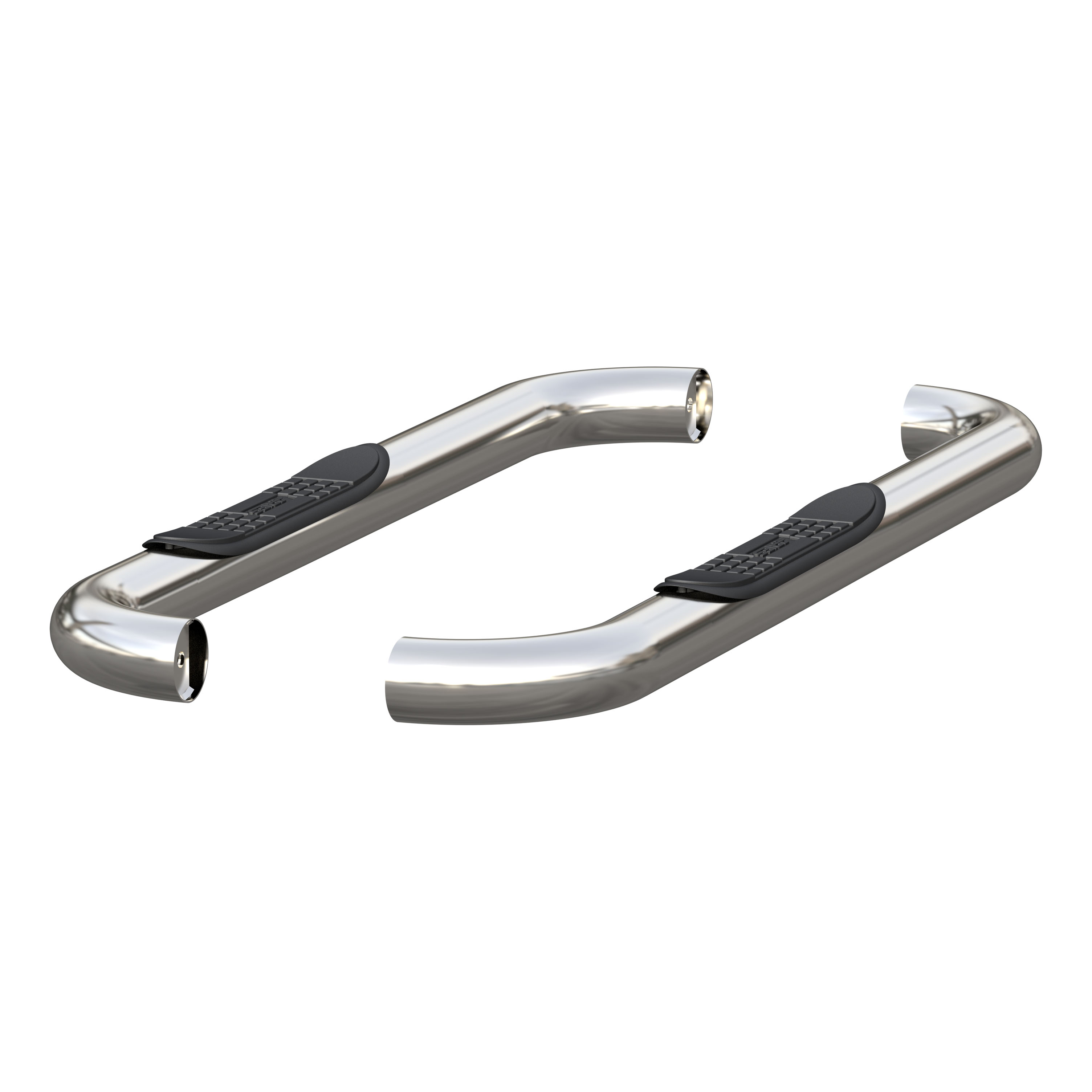 ARIES 205039-2 3-Inch Round Polished Stainless Steel Nerf Bars, No-Drill, Fits Select Dodge, Ram 1500, 2500, 3500 thumbnail 1