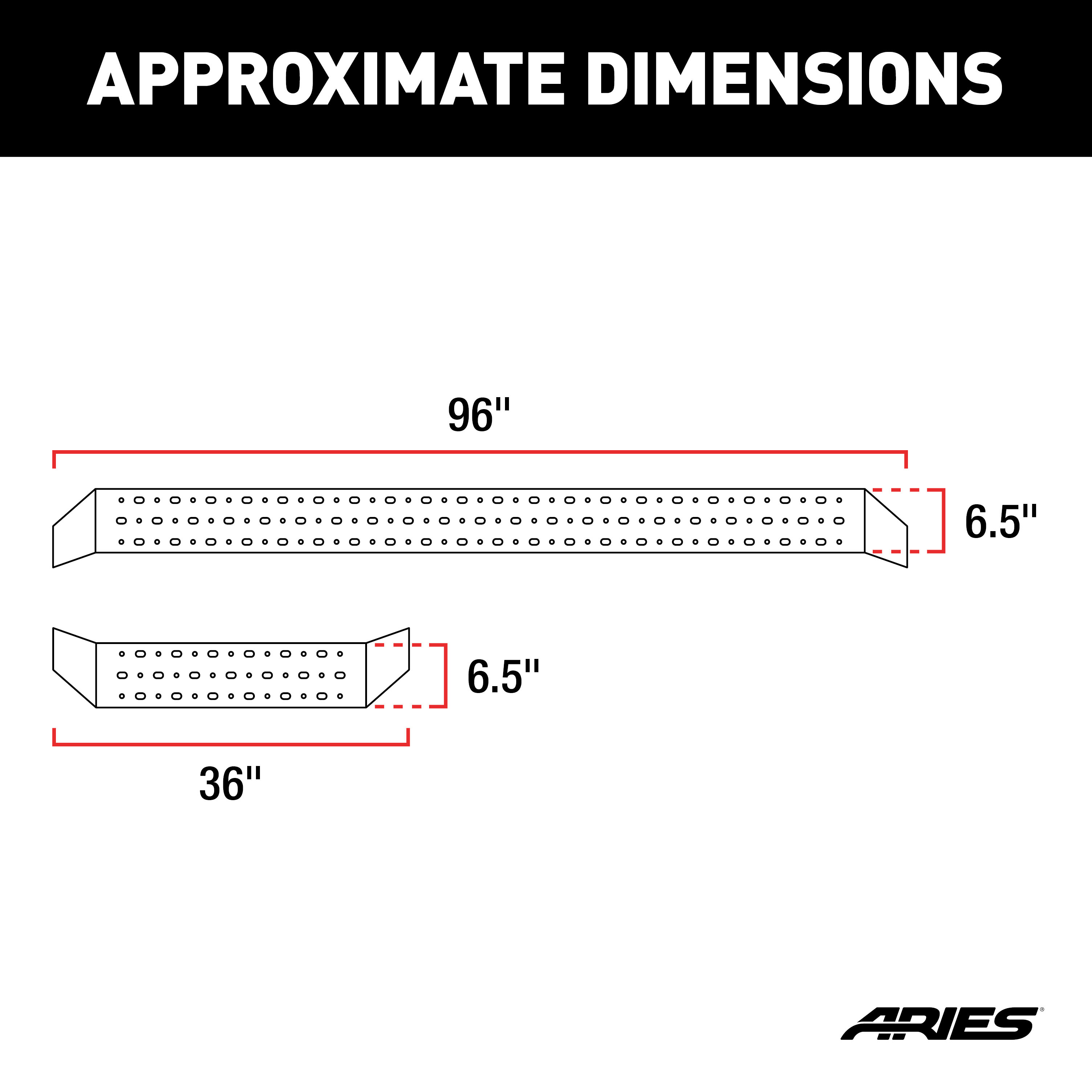 ARIES 2055539 RidgeStep Black Steel 36, 96-Inch Cargo Van Running Boards, Select Ram ProMaster 2500, 3500 thumbnail 1