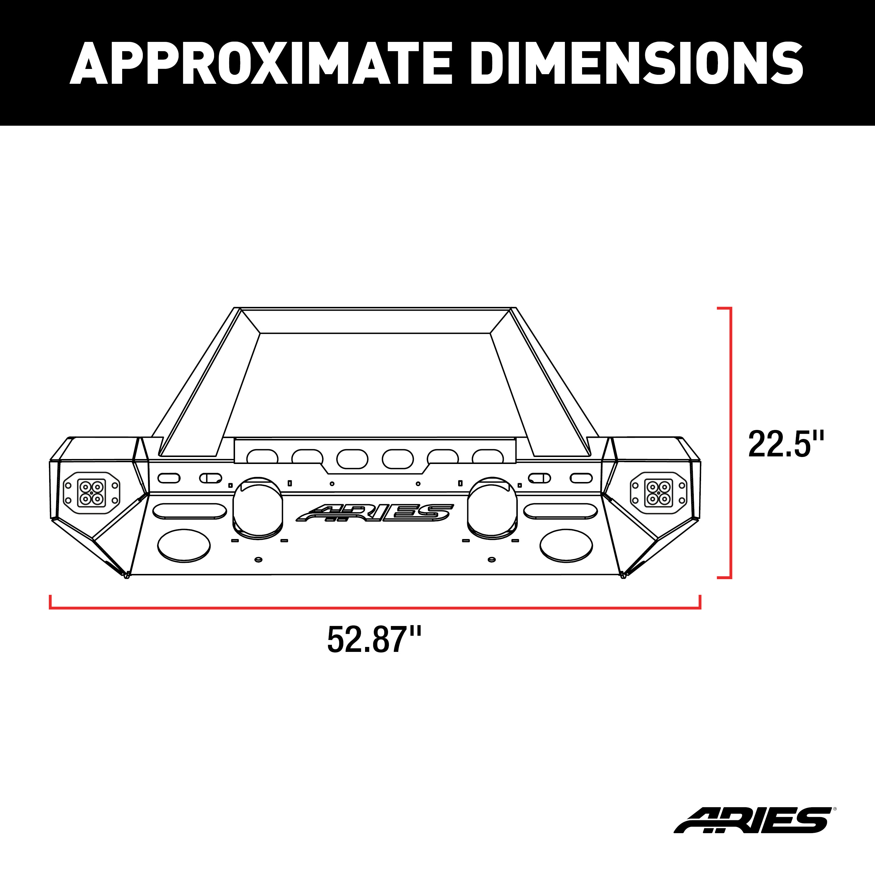 ARIES 2082046 TrailChaser Black Aluminum Front Bumper with LED Lights and Winch Mount, Select Jeep Wrangler JK thumbnail 2