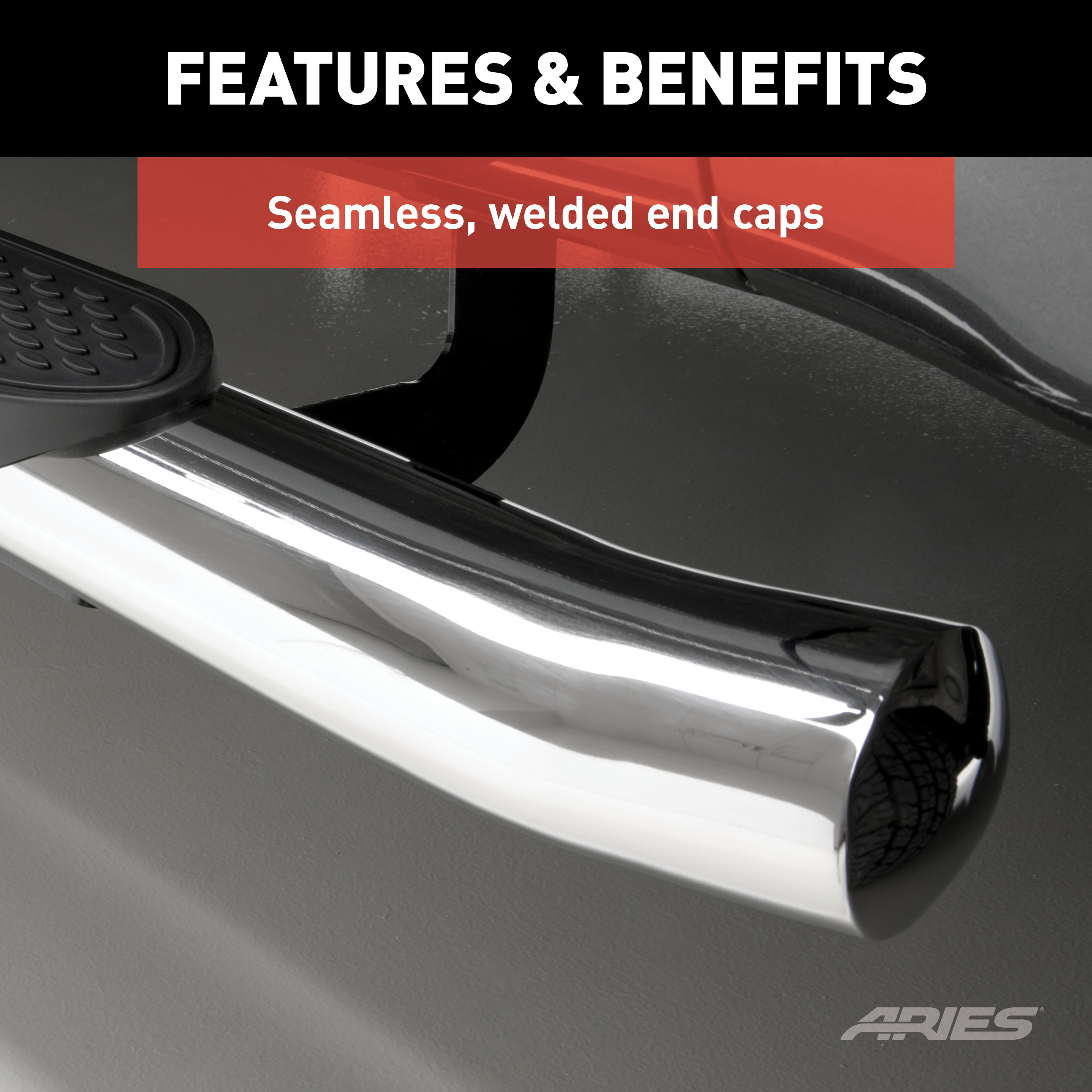 ARIES S223044-2 4-Inch Oval Polished Stainless Steel Nerf Bars, Select Ford F-150, F-250, F-350, F-450, F-550 Super Duty thumbnail 6