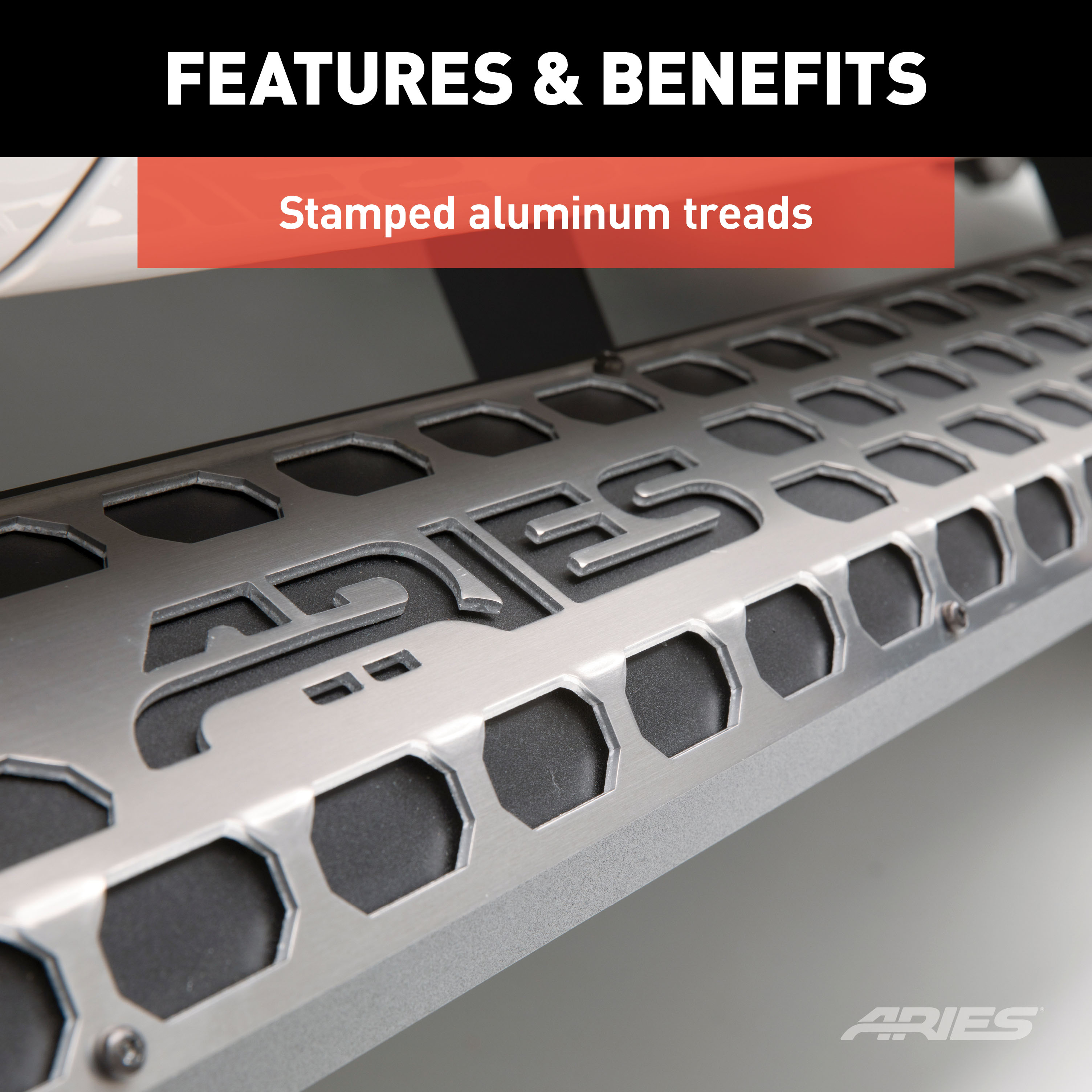 ARIES 2055185 Paintable 85-Inch Raw Aluminum AdvantEDGE Running Board Step Pad thumbnail 2