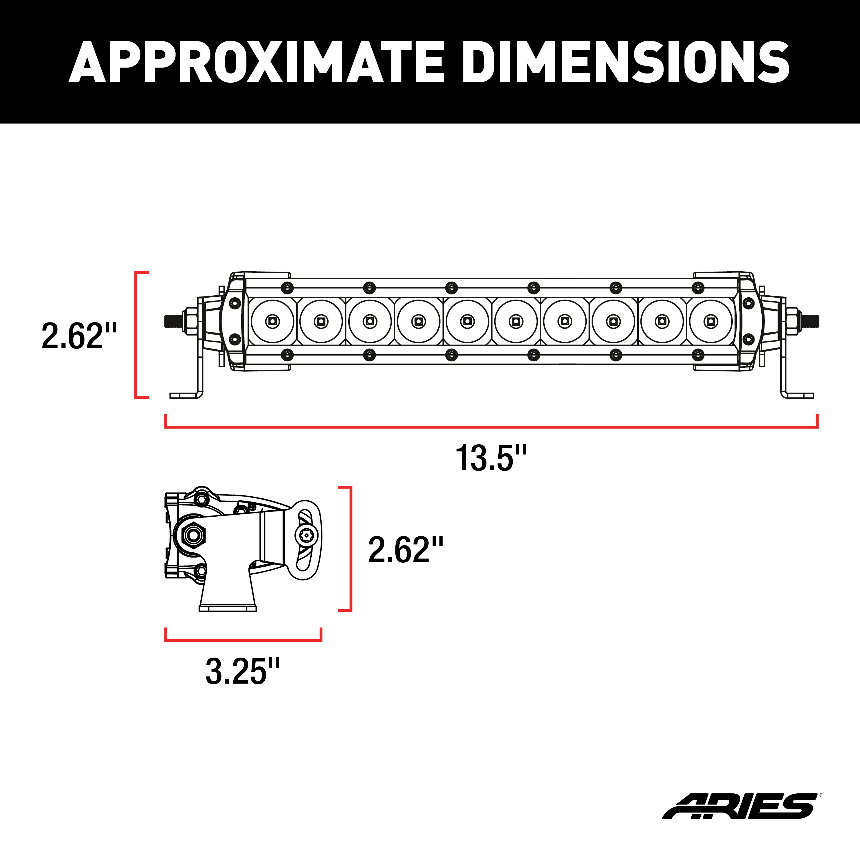 ARIES 1501260 10-Inch Single-Row LED Light Bar, 4,900 Lumens Combo Beam, Waterproof and Dustproof thumbnail 7