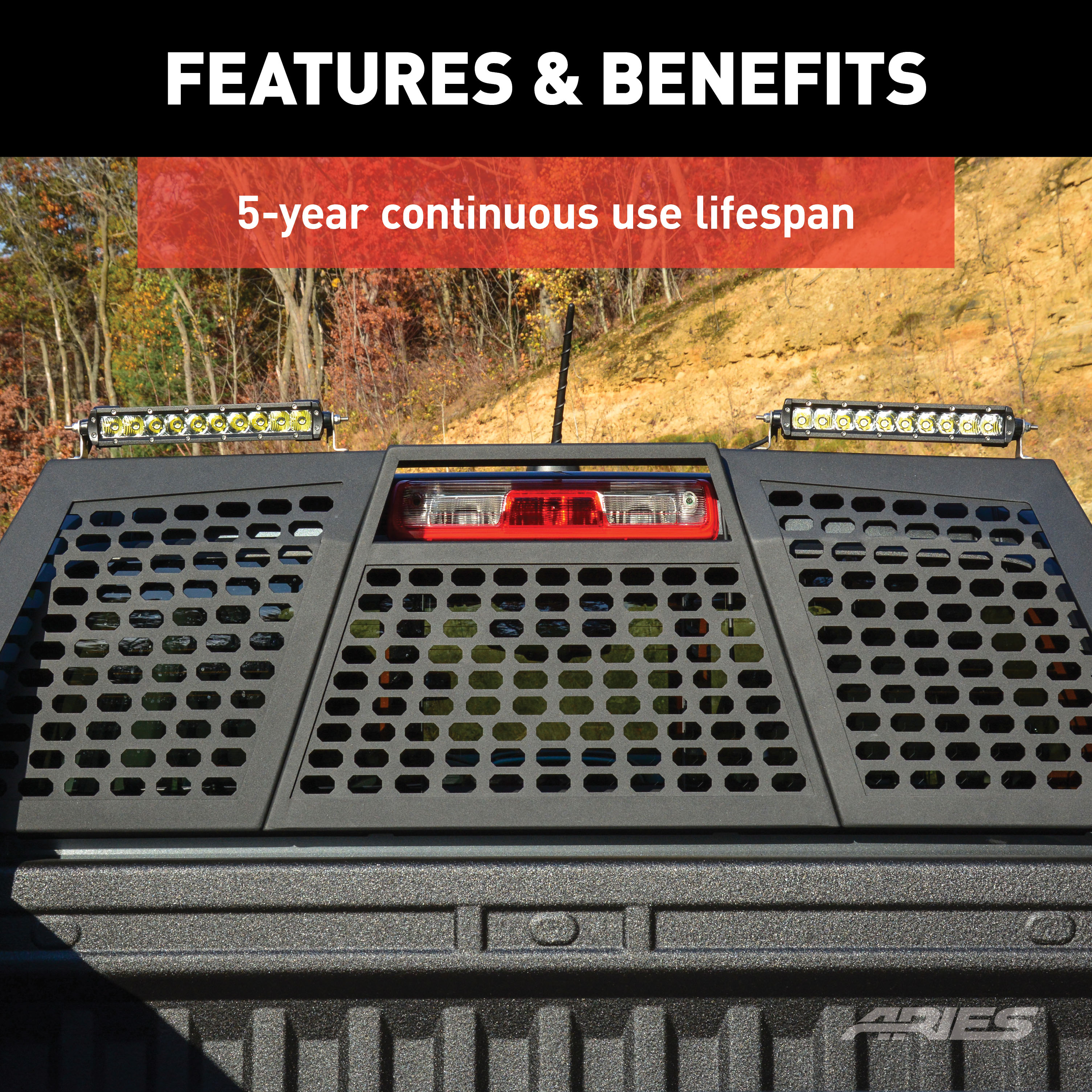 ARIES 1501260 10-Inch Single-Row LED Light Bar, 4,900 Lumens Combo Beam, Waterproof and Dustproof thumbnail 3