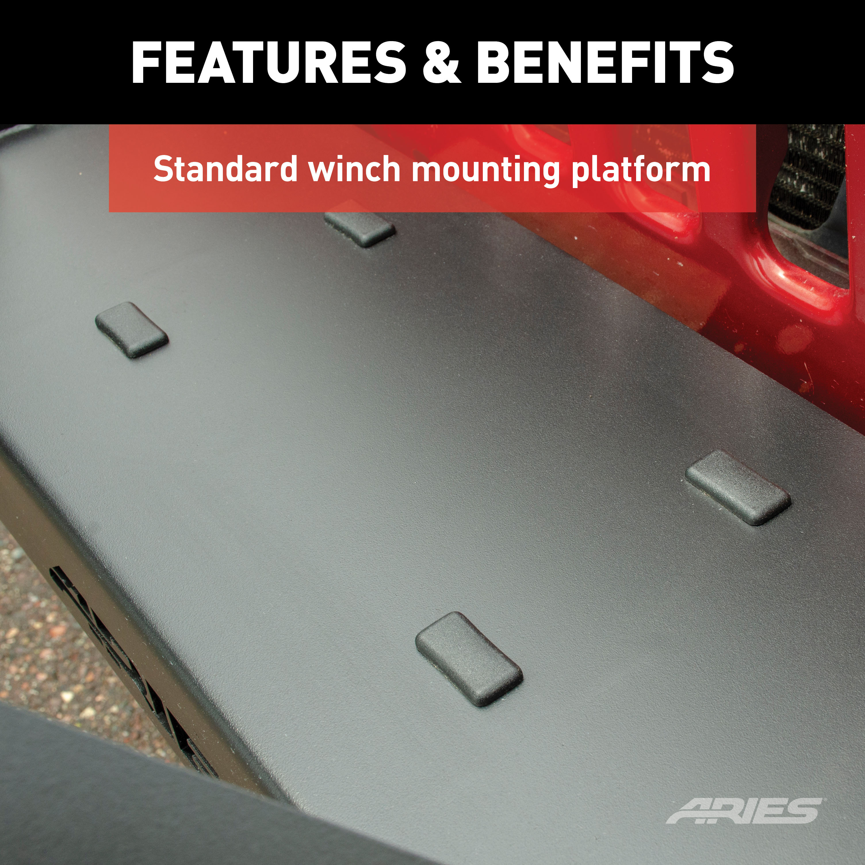 ARIES 2186001 TrailCrusher Black Steel Jeep Wrangler TJ Front Bumper with Brush Guard, 9,500 lbs Winch and Shackle Ratings thumbnail 4