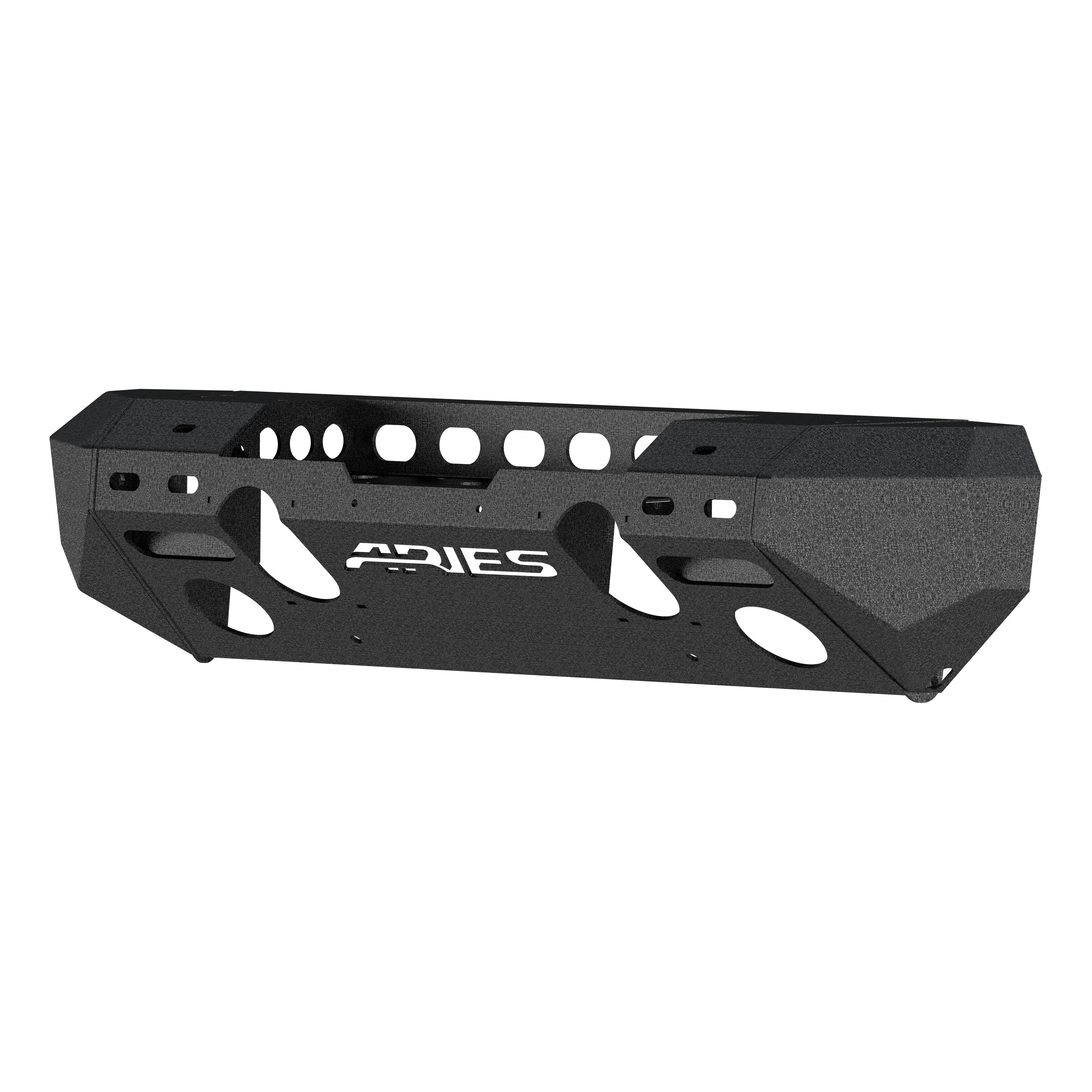 ARIES 2082048 TrailChaser Black Steel Front Bumper with Winch Mount, Select Jeep Wrangler JK thumbnail 0