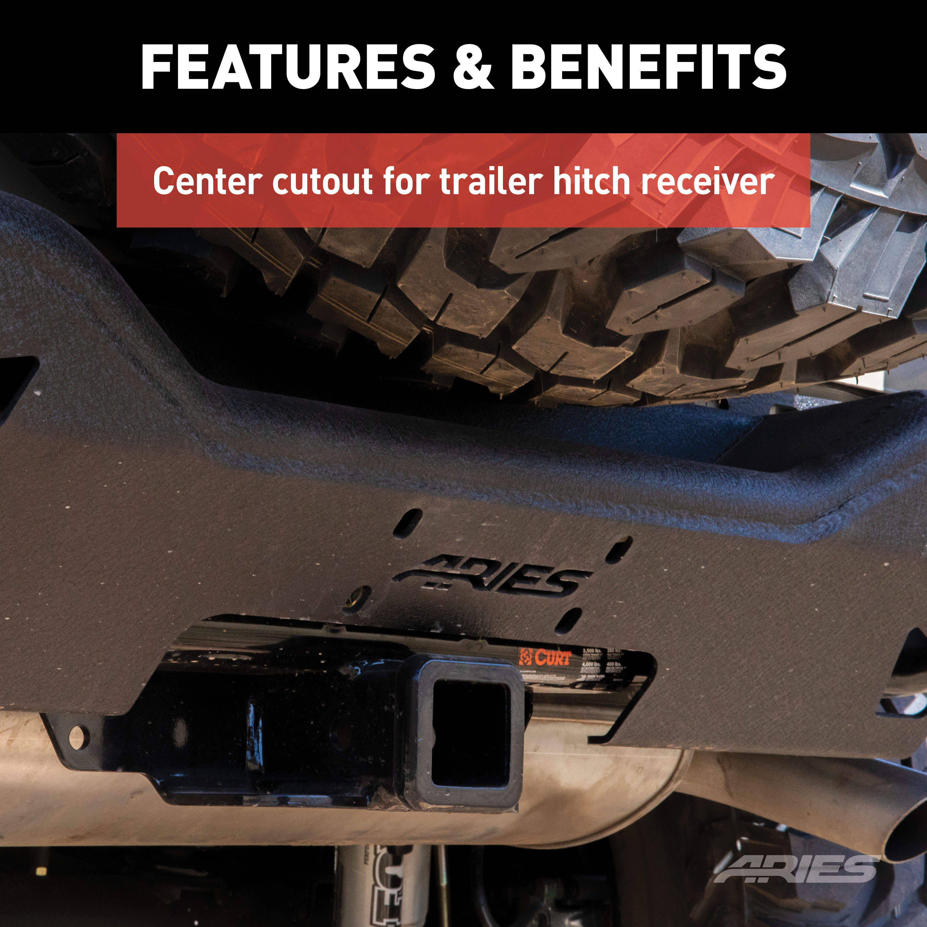 ARIES 2081021 TrailChaser Black Aluminum Rear Bumper Center Section Only, Select Jeep Wrangler JK thumbnail 3