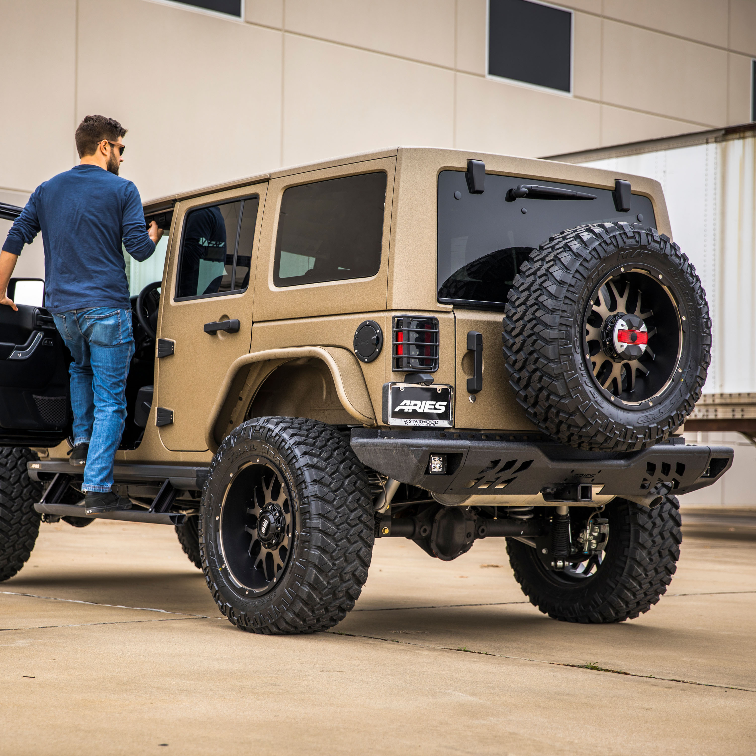 ARIES 2081020 TrailChaser Black Steel Rear Bumper Center Section Only, Select Jeep Wrangler JK thumbnail 6