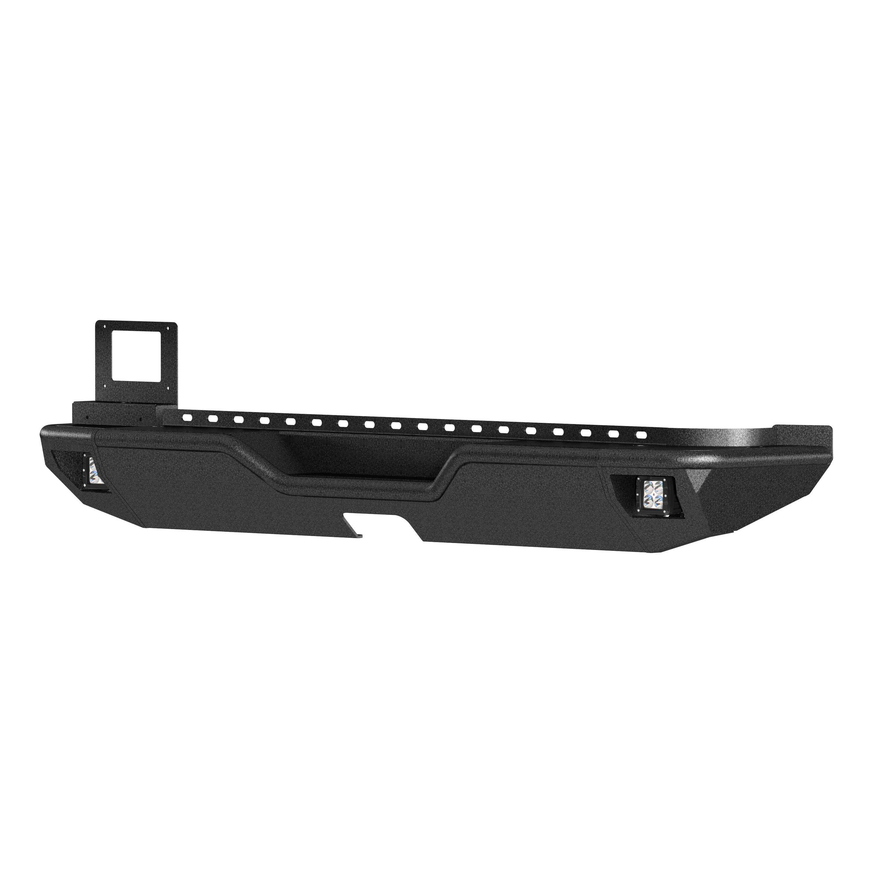 ARIES 2082083 TrailChaser Black Aluminum Rear Bumper with LED Lights, Select Jeep Wrangler JL thumbnail 0