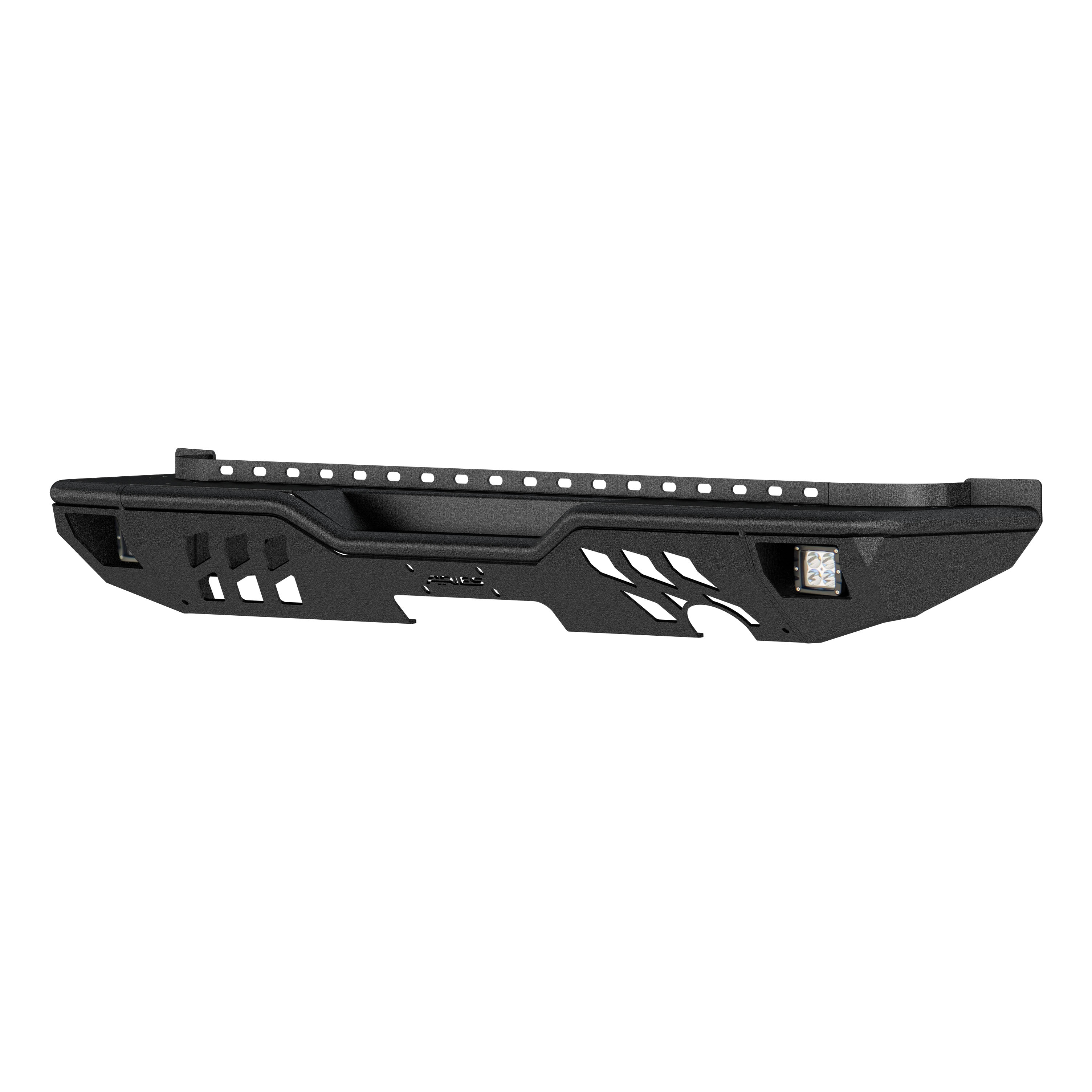 ARIES 2082061 TrailChaser Black Aluminum Rear Bumper with LED Lights, Select Jeep Wrangler JK thumbnail 0