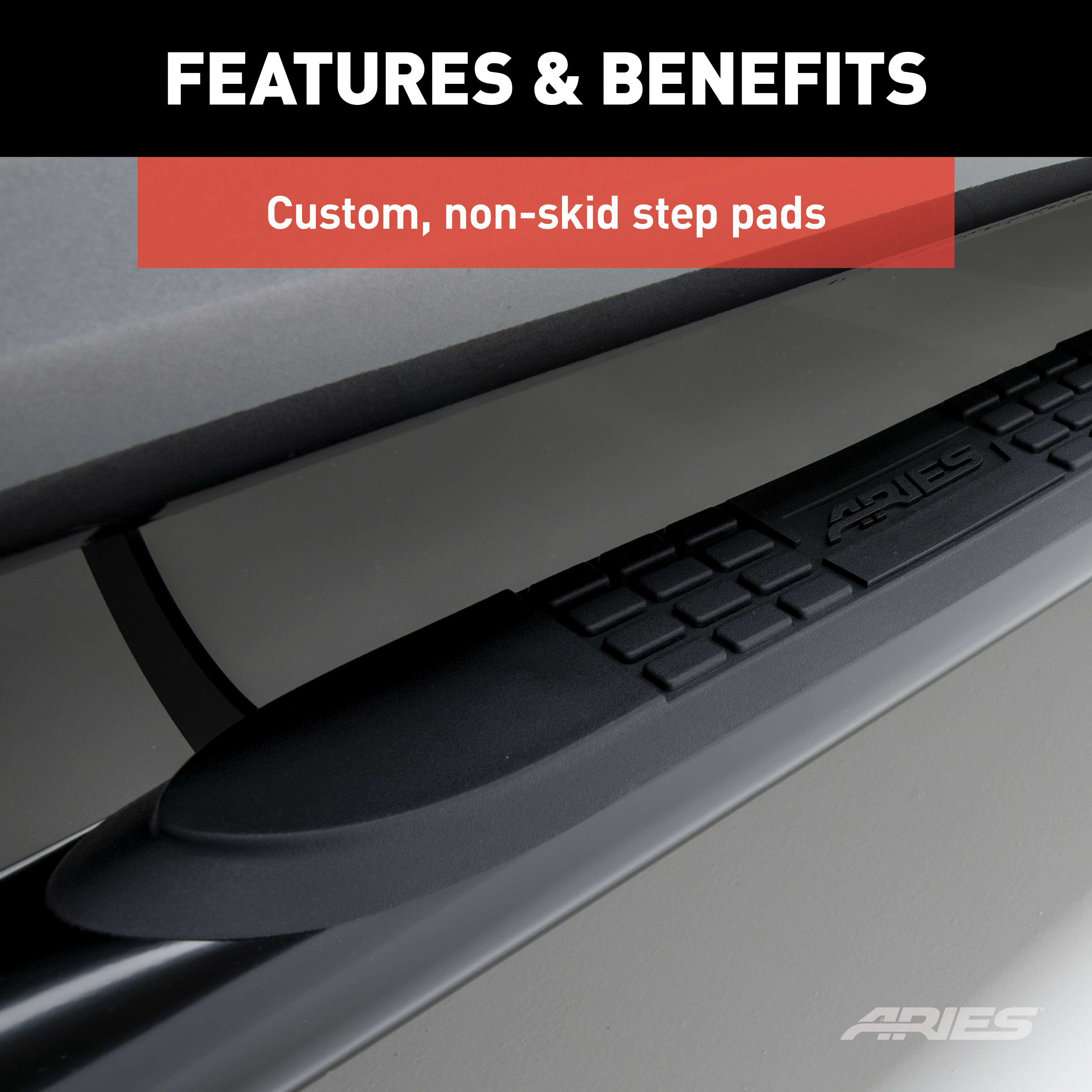 ARIES 204013 3-Inch Round Black Steel Nerf Bars, No-Drill, Fits Select Chevrolet Silverado, GMC Sierra 1500, 2500, 3500 HD thumbnail 5