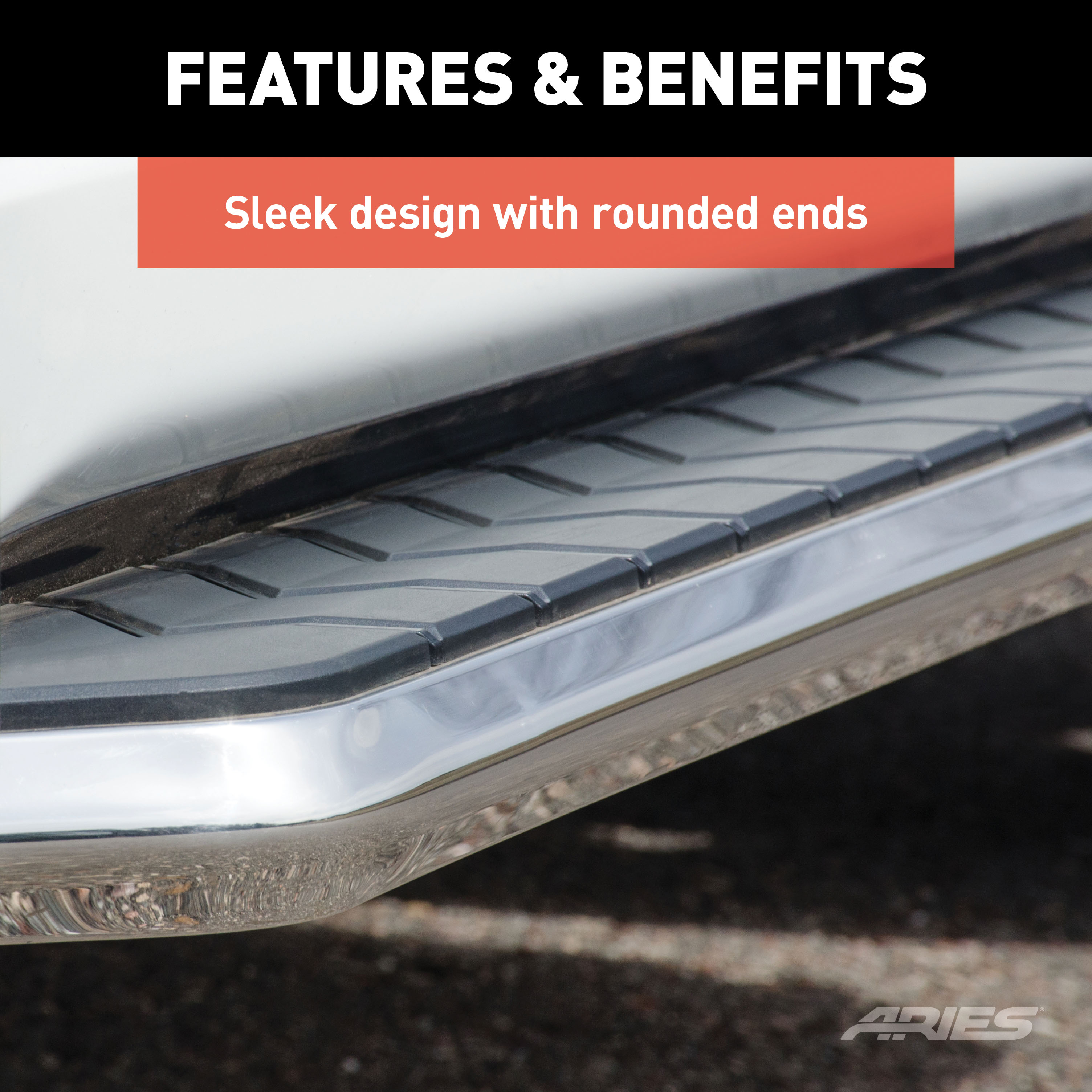 ARIES 2051038 AeroTread 5 x 73-Inch Polished Stainless SUV Running Boards, Select Nissan Pathfinder thumbnail 4