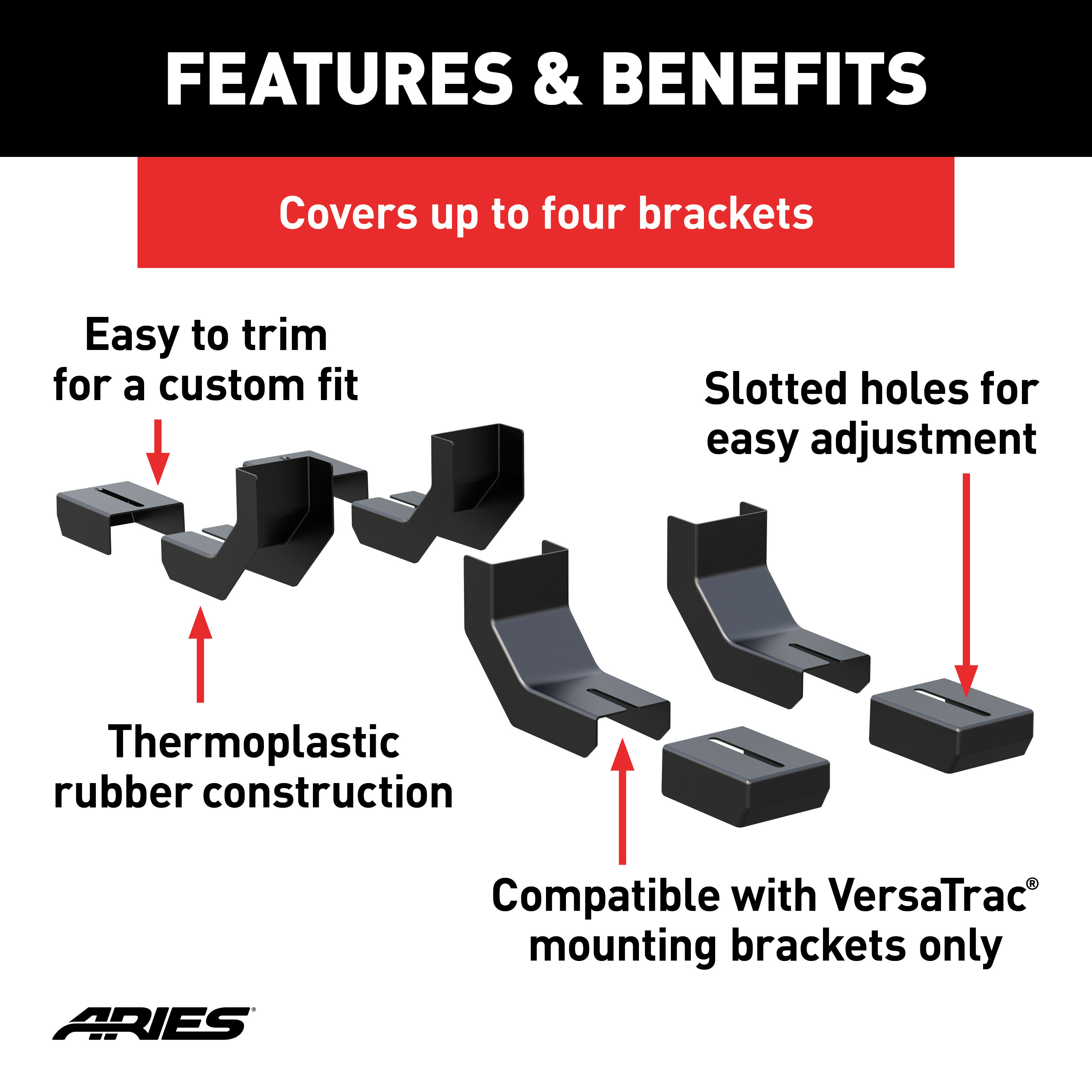 ARIES 2055140 VersaTrac Running Board Bracket Covers, 4-Pack thumbnail 1