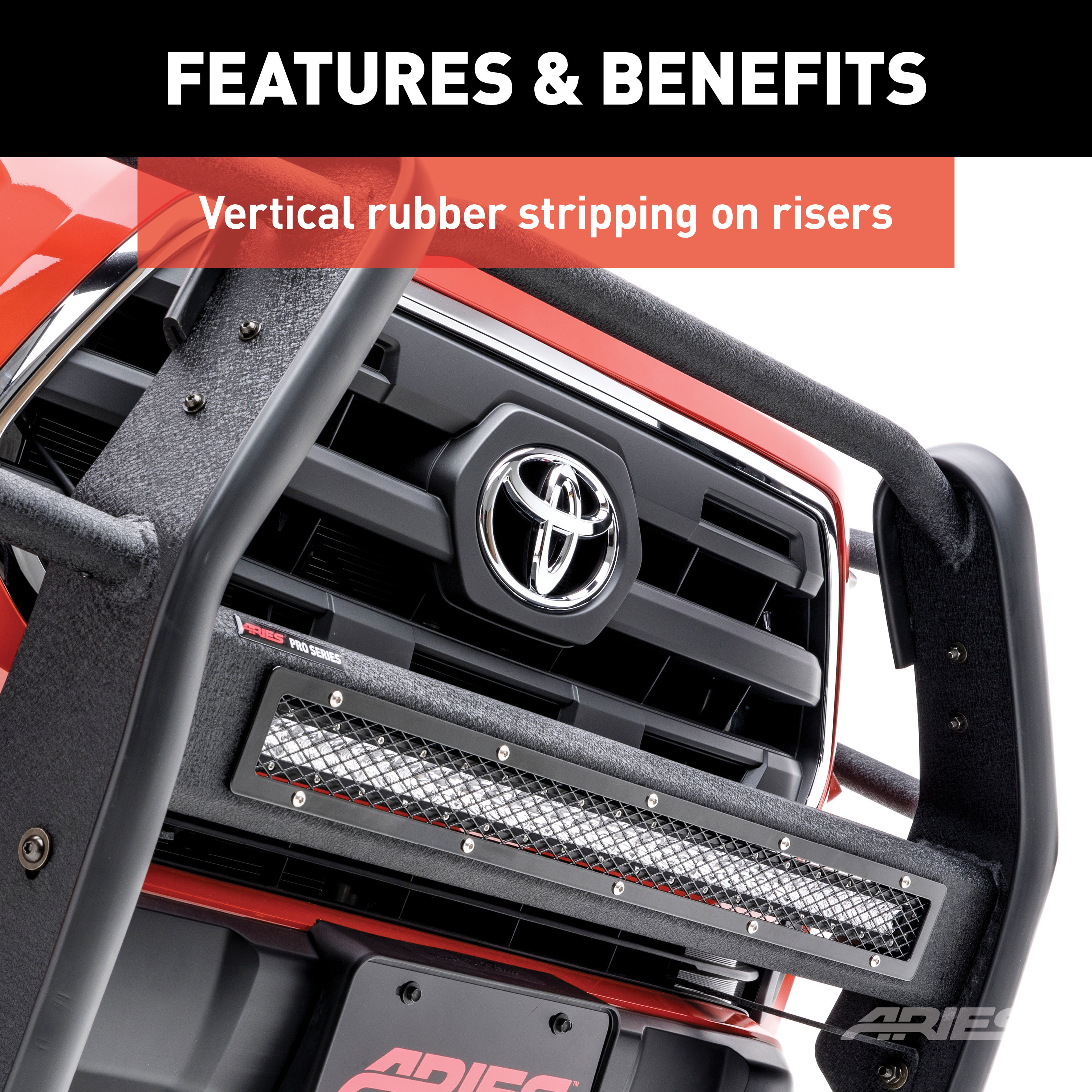 ARIES 2170034 Pro Series Black Steel Grille Guard with Light Bar, Select Toyota 4Runner thumbnail 8