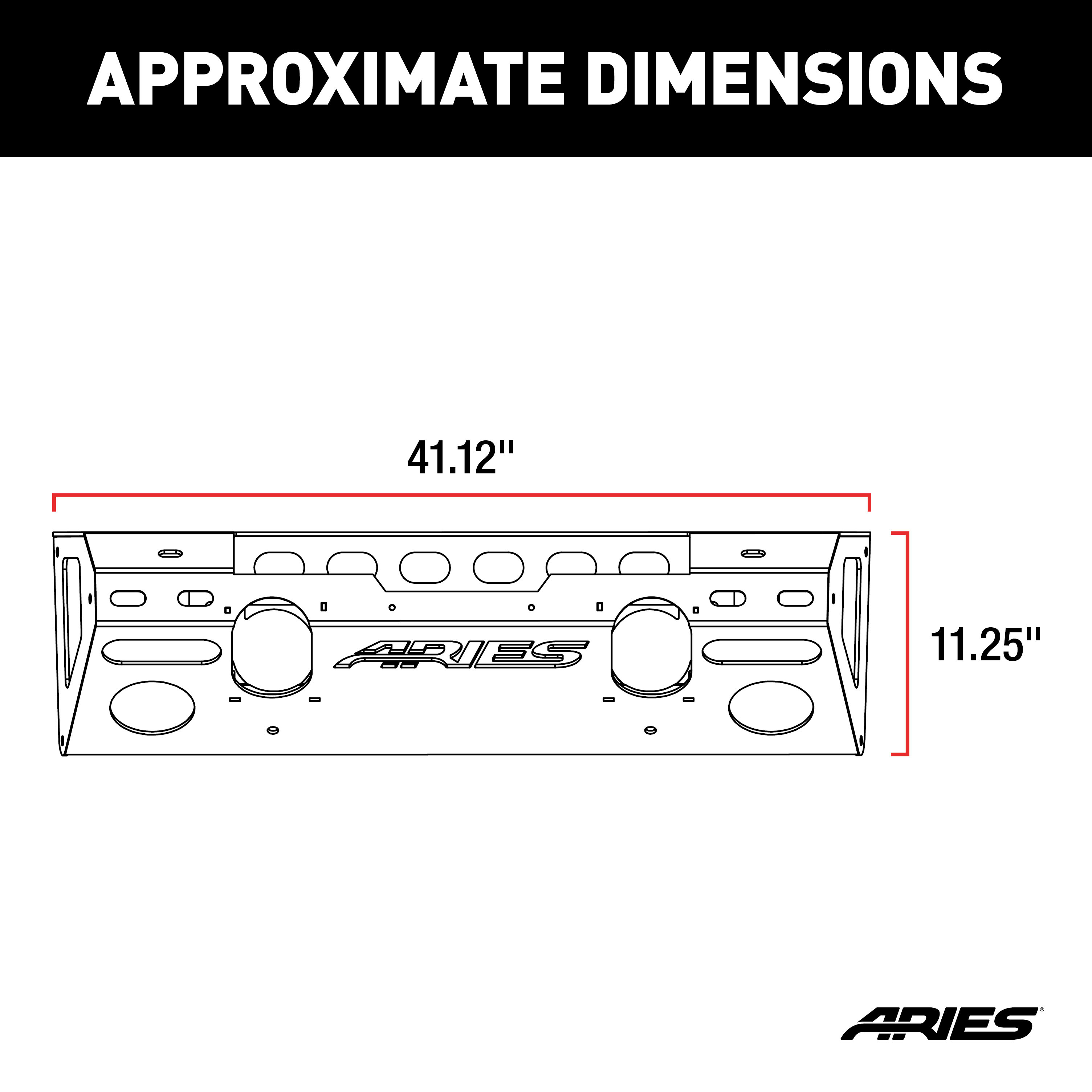 ARIES 2081001 TrailChaser Black Aluminum Front Bumper Center Section Only, Select Jeep Wrangler JK thumbnail 2