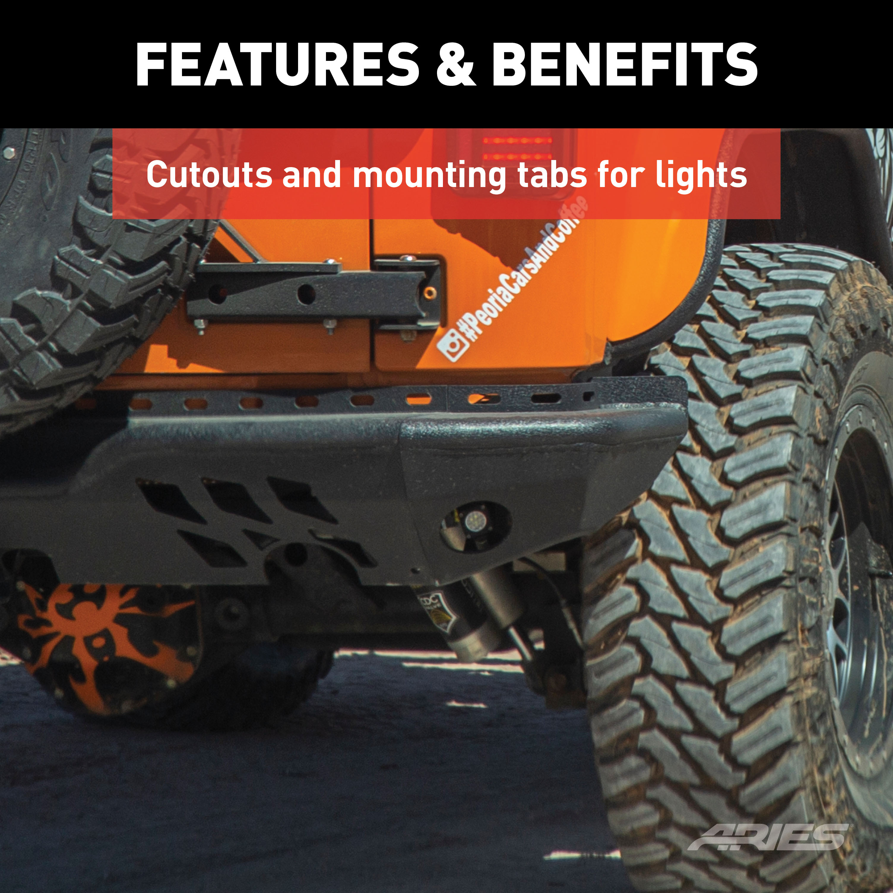 ARIES 2082036 TrailChaser Black Aluminum Jeep Wrangler JK Rear Bumper thumbnail 5