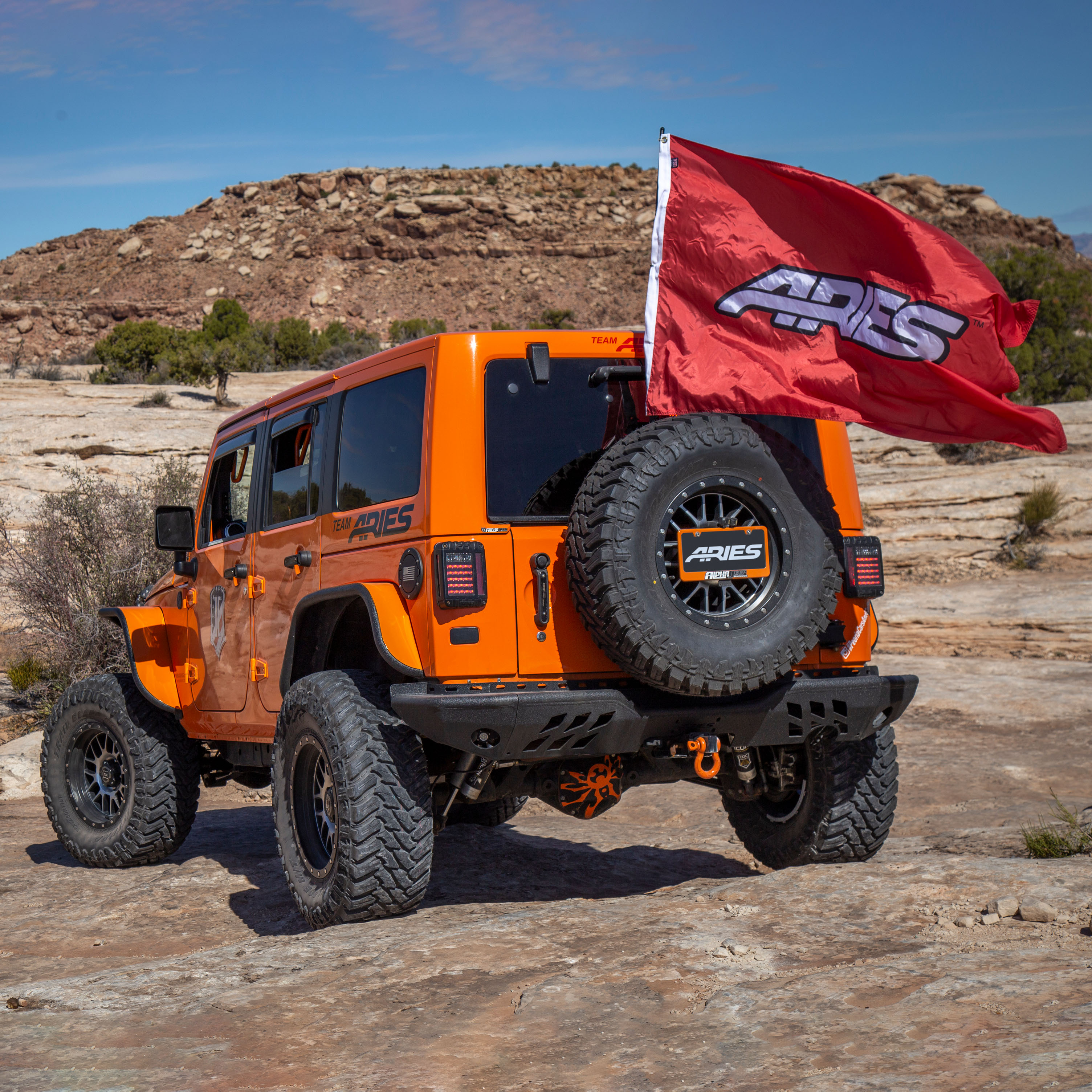 ARIES 2082036 TrailChaser Black Aluminum Jeep Wrangler JK Rear Bumper thumbnail 7