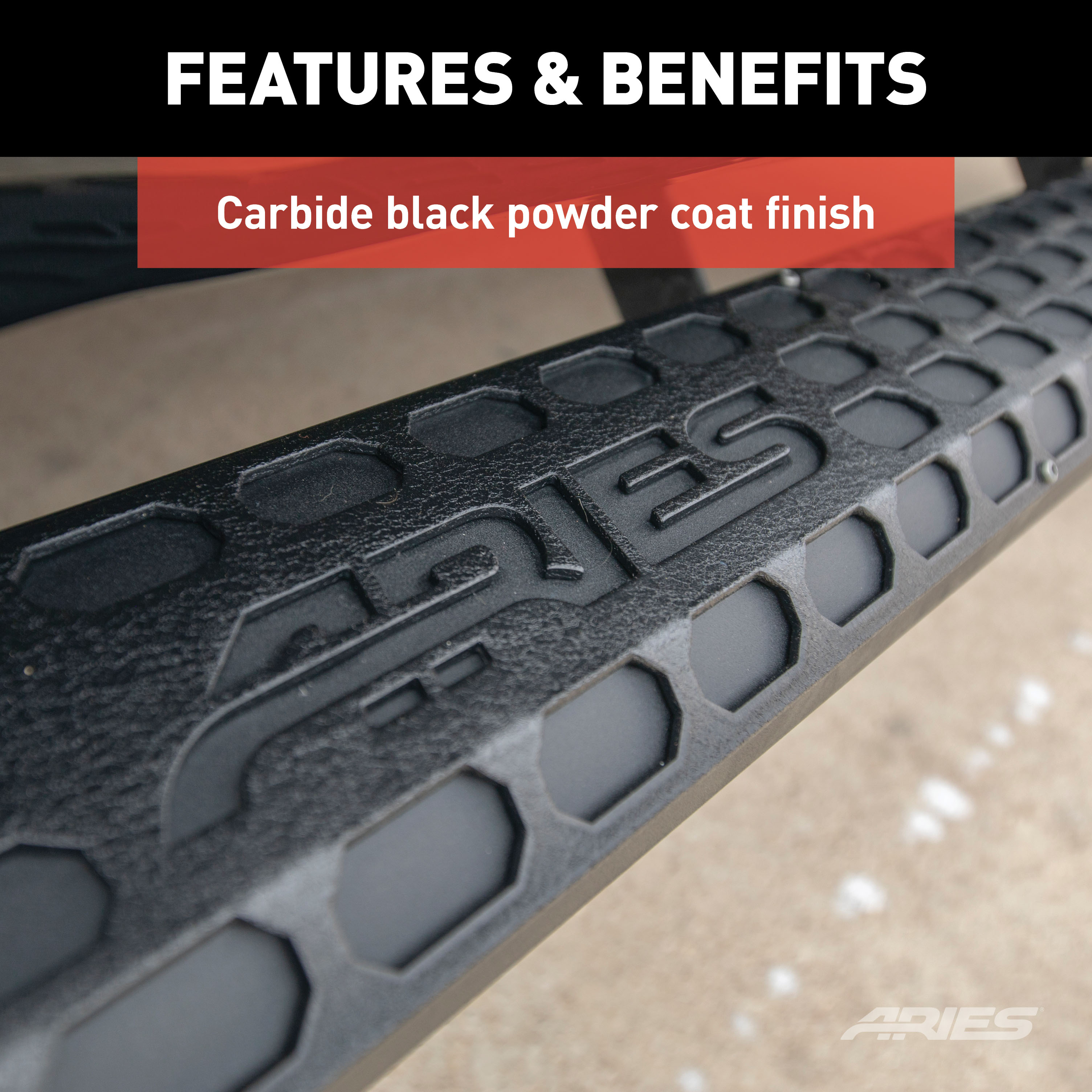 ARIES 2556046 AdvantEDGE Black Aluminum 91-Inch Truck Running Boards, Select Chevrolet Silverado, GMC Sierra 2500, 3500 HD thumbnail 8