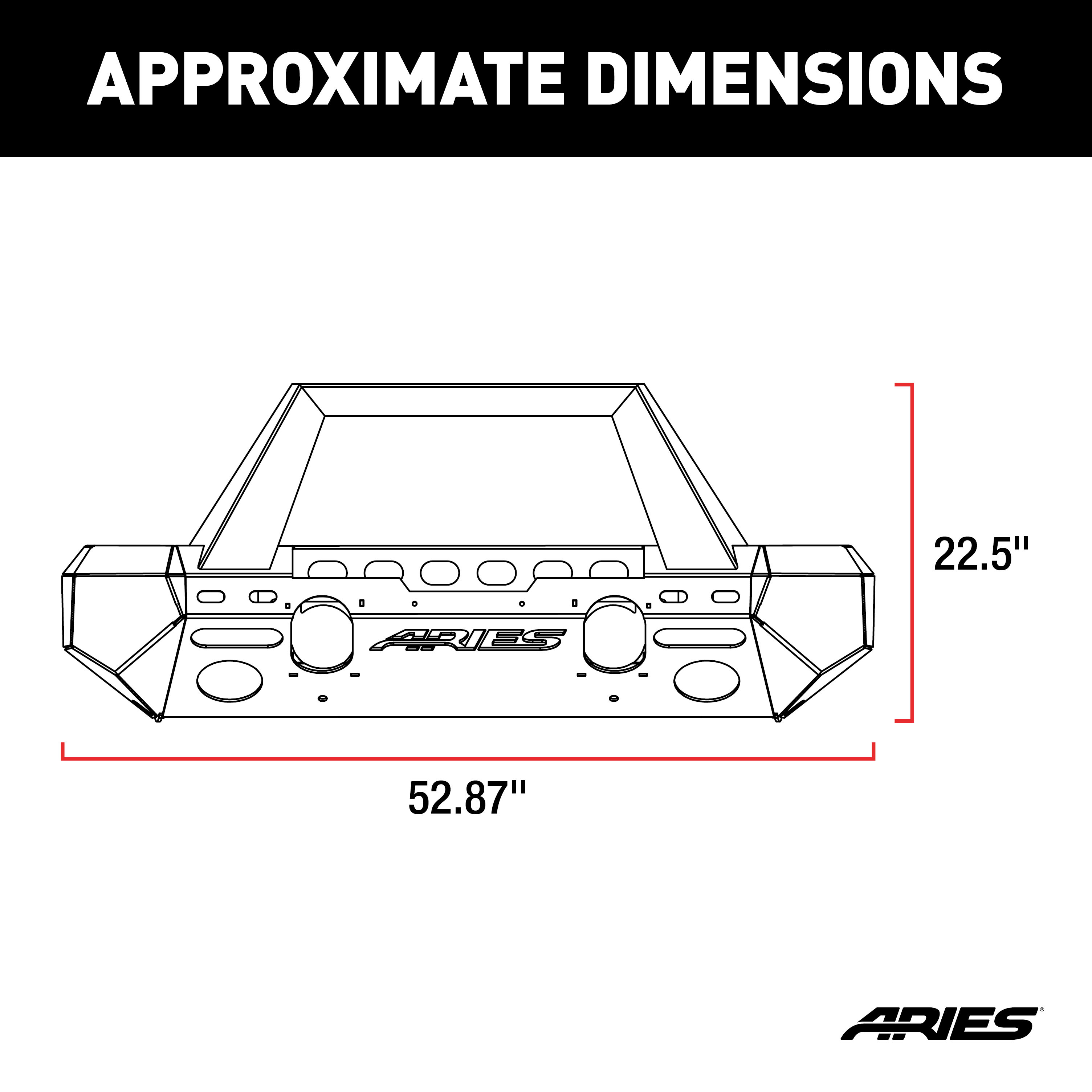ARIES 2082079 TrailChaser Black Steel Front Bumper with Brush Guard and Winch Mount, Select Jeep Wrangler JL, Gladiator thumbnail 6