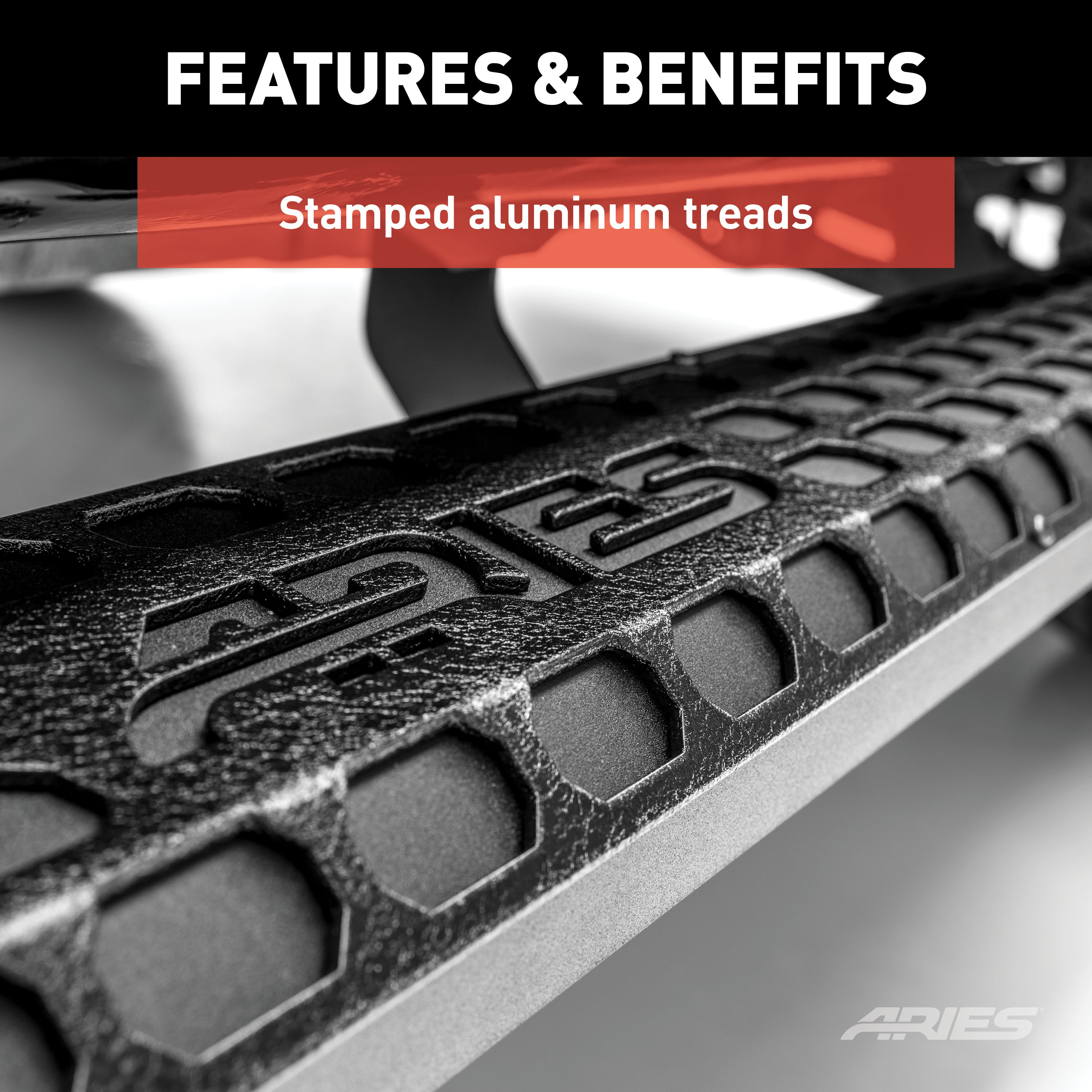 ARIES 2556001 AdvantEDGE Black Aluminum 53-Inch Truck Running Boards, Select Chevrolet Silverado, GMC Sierra 1500, 2500, 3500 HD thumbnail 5