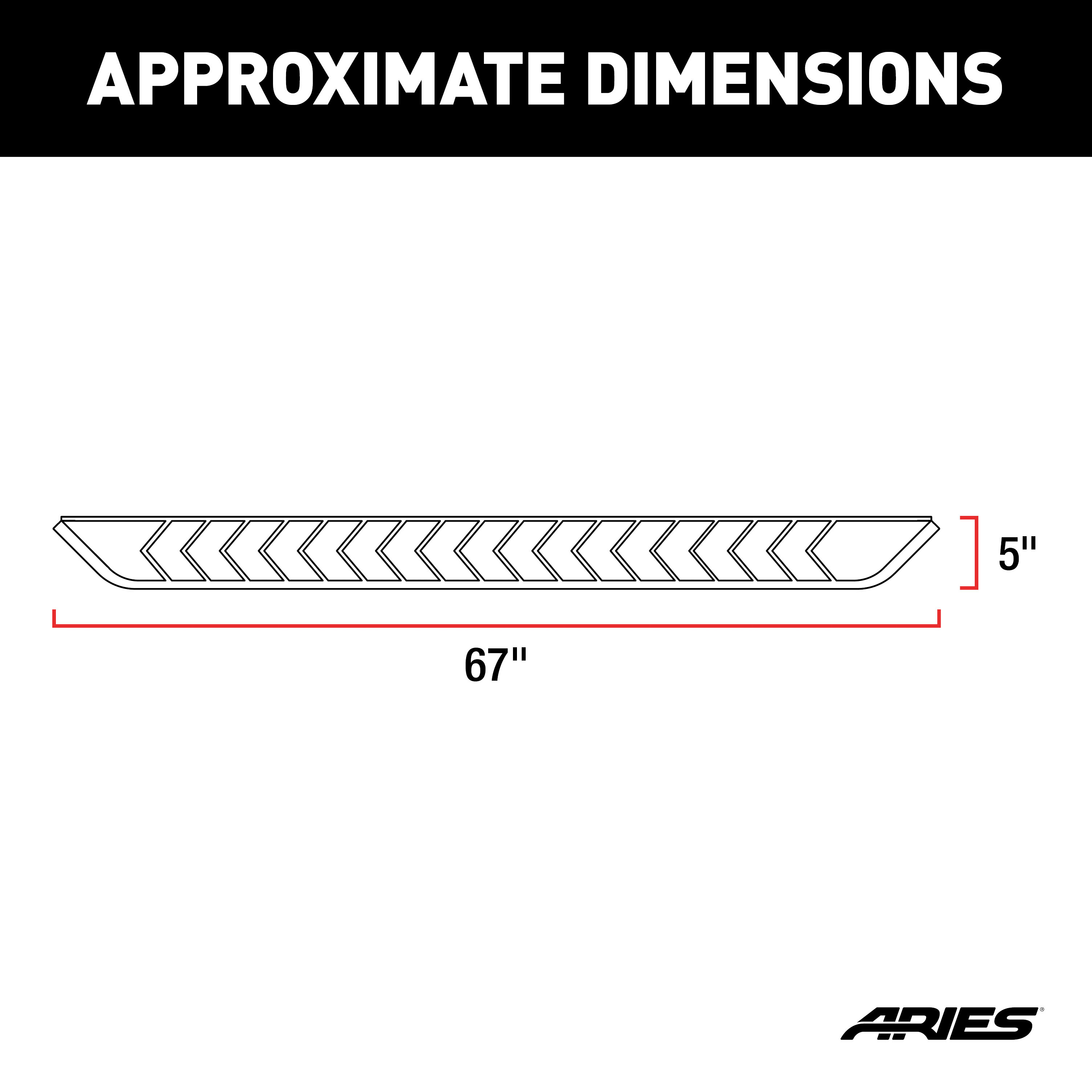 ARIES 2061033 AeroTread 5 x 67-Inch Black Stainless SUV Running Boards, Select Chevrolet Equinox, GMC Terrain thumbnail 7