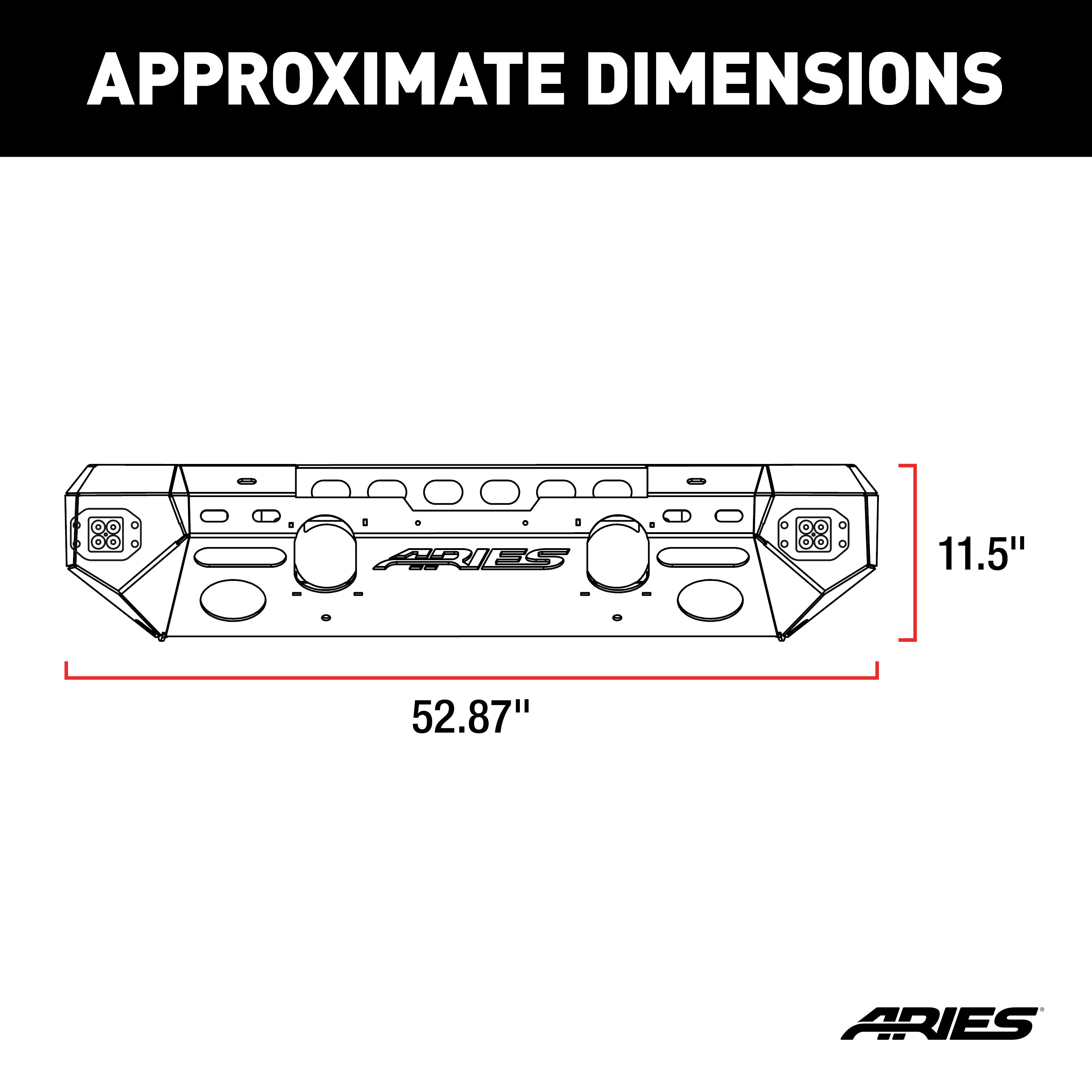 ARIES 2082075 TrailChaser Black Aluminum Front Bumper with LED Lights and Winch Mount, Select Jeep Wrangler JL, Gladiator thumbnail 2